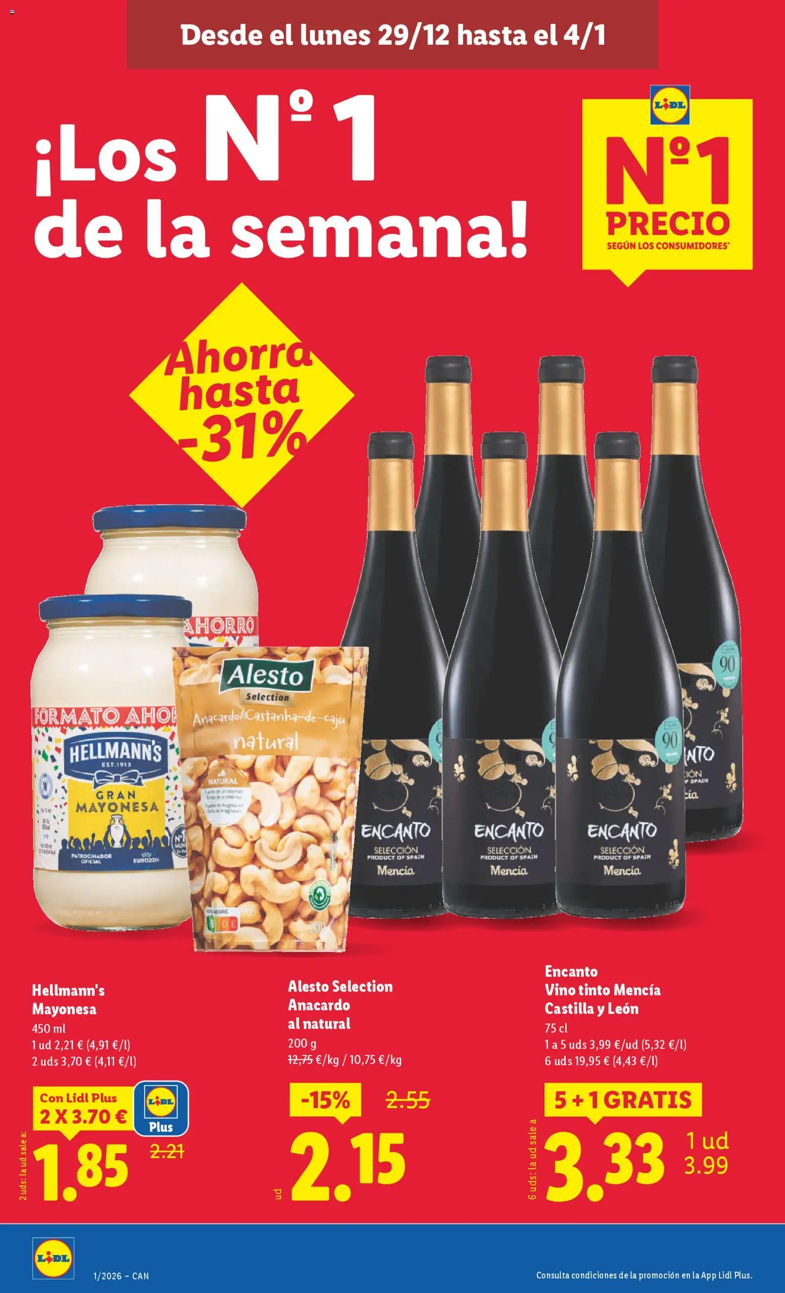 Lidl - Canarias │ válido desde el 29.12.2025 | Página: 24 | Productos: Vino, Οθόνη προβολής