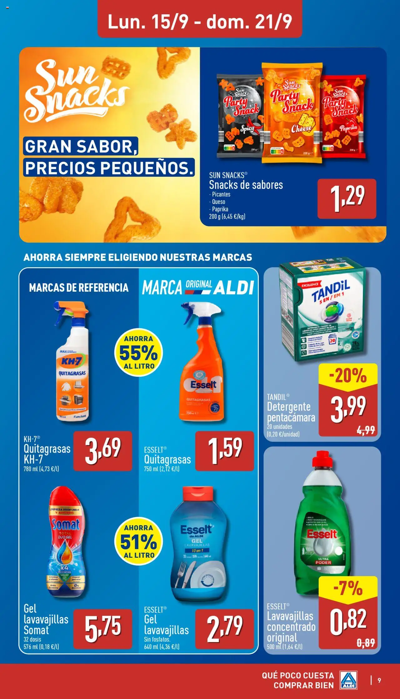 Aldi folleto Península │ válido desde el 15.09.2025 | Página: 9 | Productos: Detergente, Detergente líquido, Lavavajillas