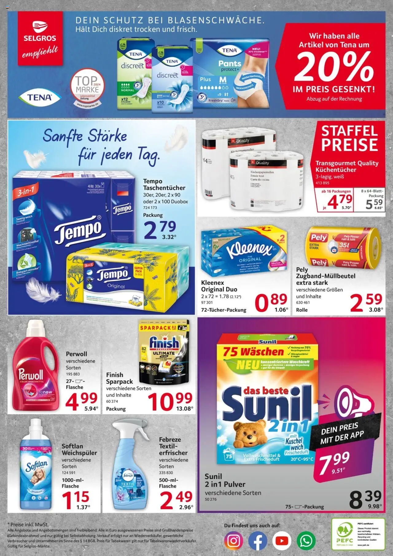 Selgros Prospekt 	 – gültig ab 16.10.2025 | Seite: 20 | Produkte: Lenor, Box, Perwoll, Tempo