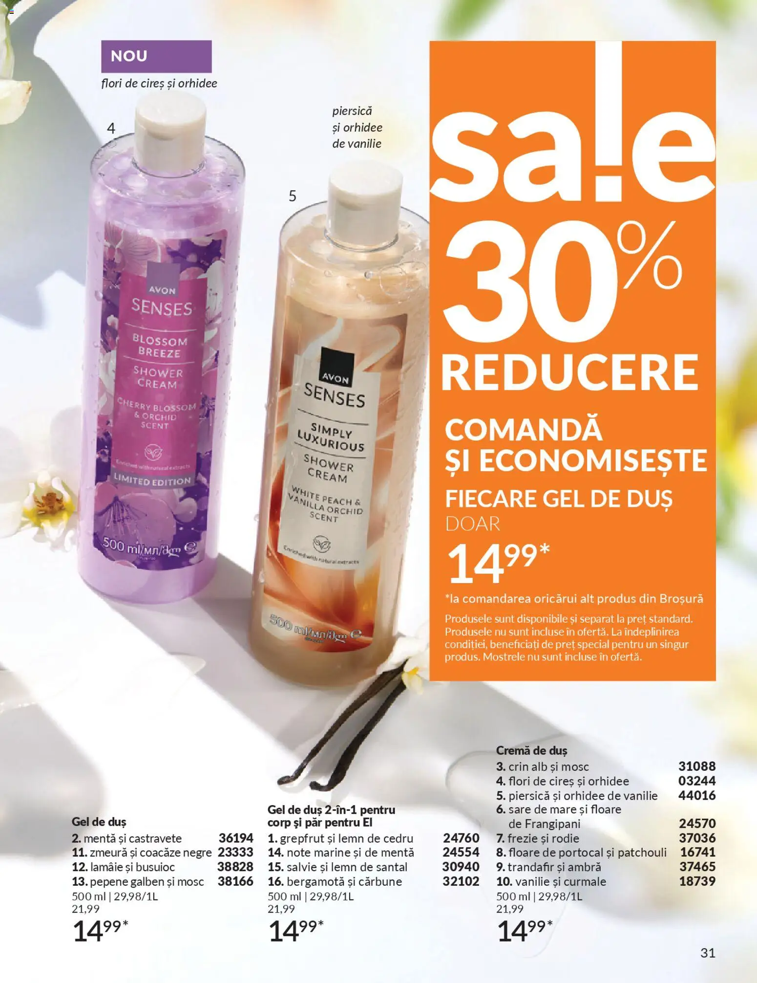 Noul catalog Avon – valabil de la 01.04.2026 | Pagină: 33 | Produse: Piersică, Pepene Galben, Zmeură, Lămâie