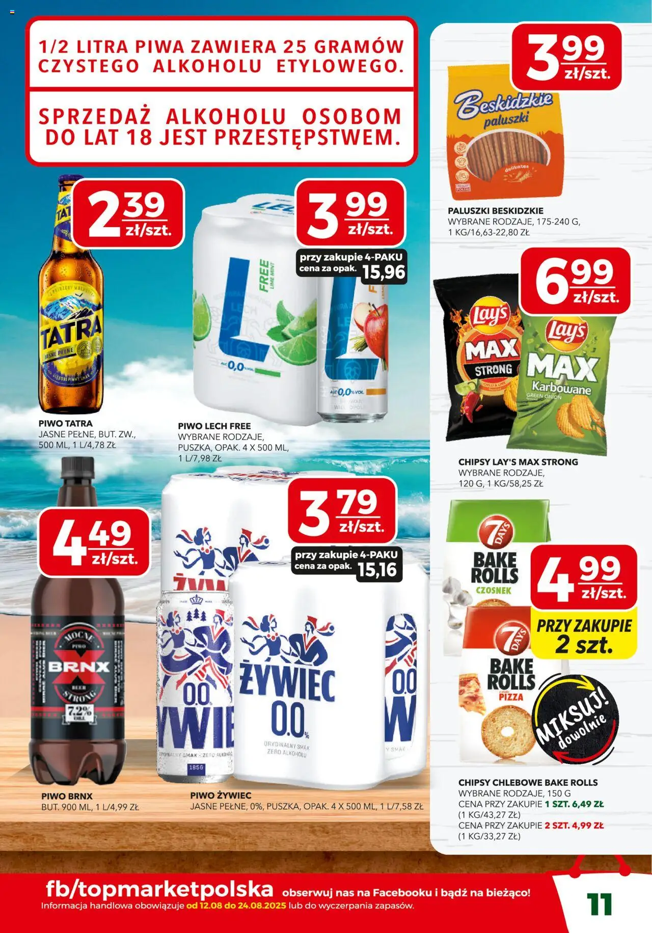 Top Market Gazetka od 12.08.2025 | Strona: 11 | Produkty: Czosnek, Chipsy, Paluszki, Pizza