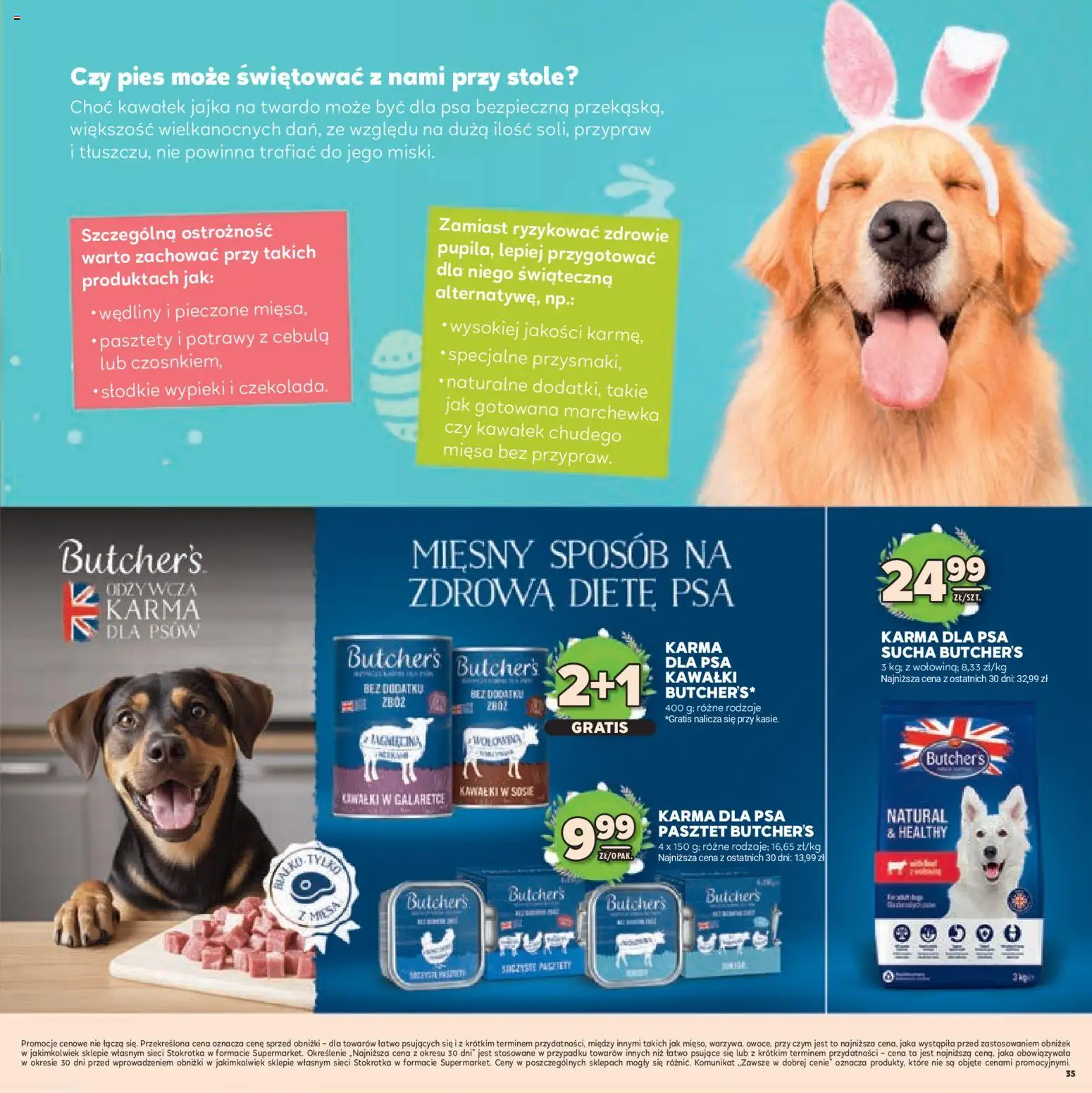 Stokrotka gazetka - Wielkanoc od 19.03.2026 | Strona: 35 | Produkty: Wędliny, Wołowina, Marchewka, Karma dla psów