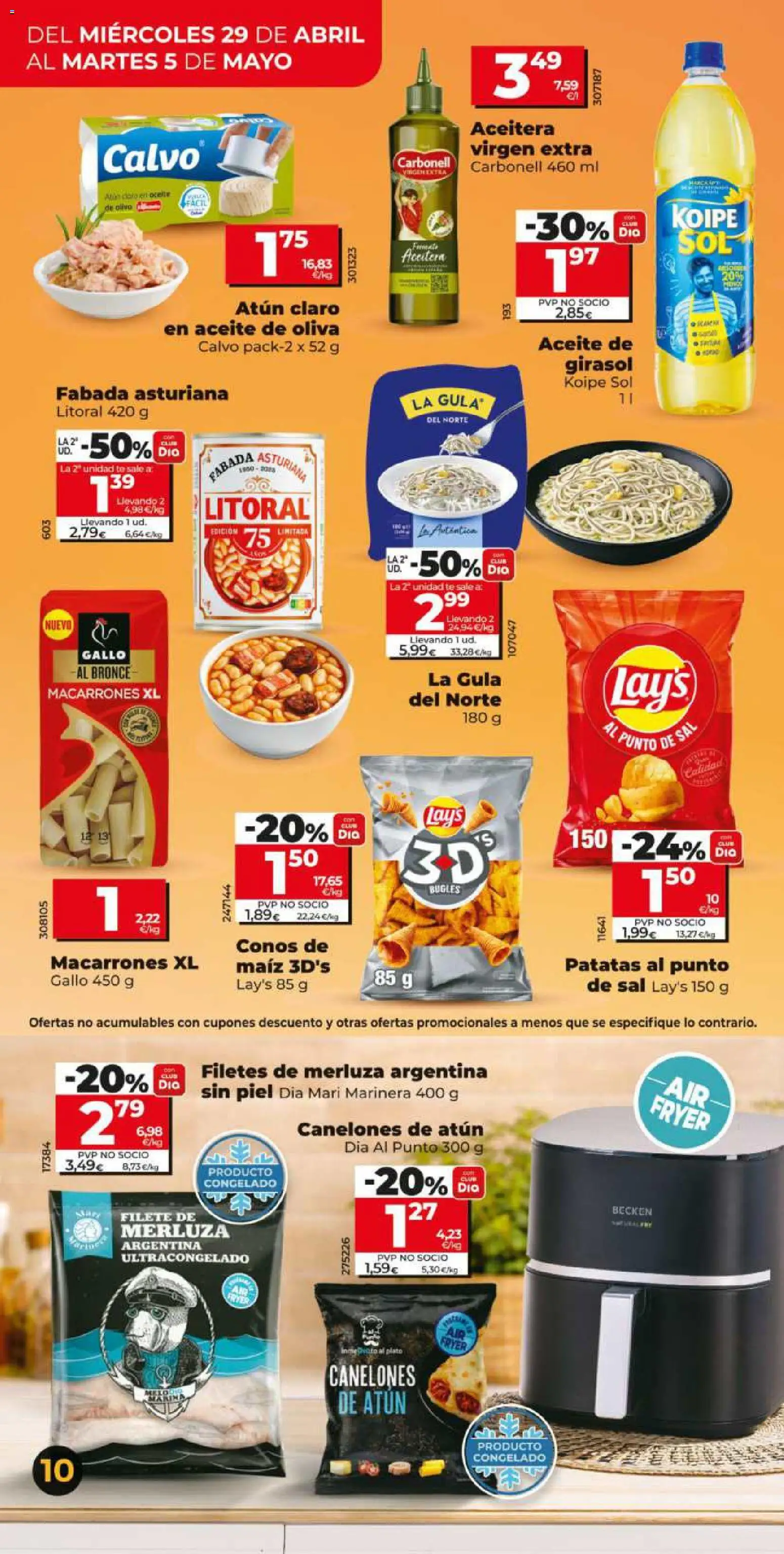 Dia - folleto Market │ válido desde el 29.04.2026 | Página: 10 | Productos: Aceite de oliva, Aceite de girasol, Atún claro, Canelones