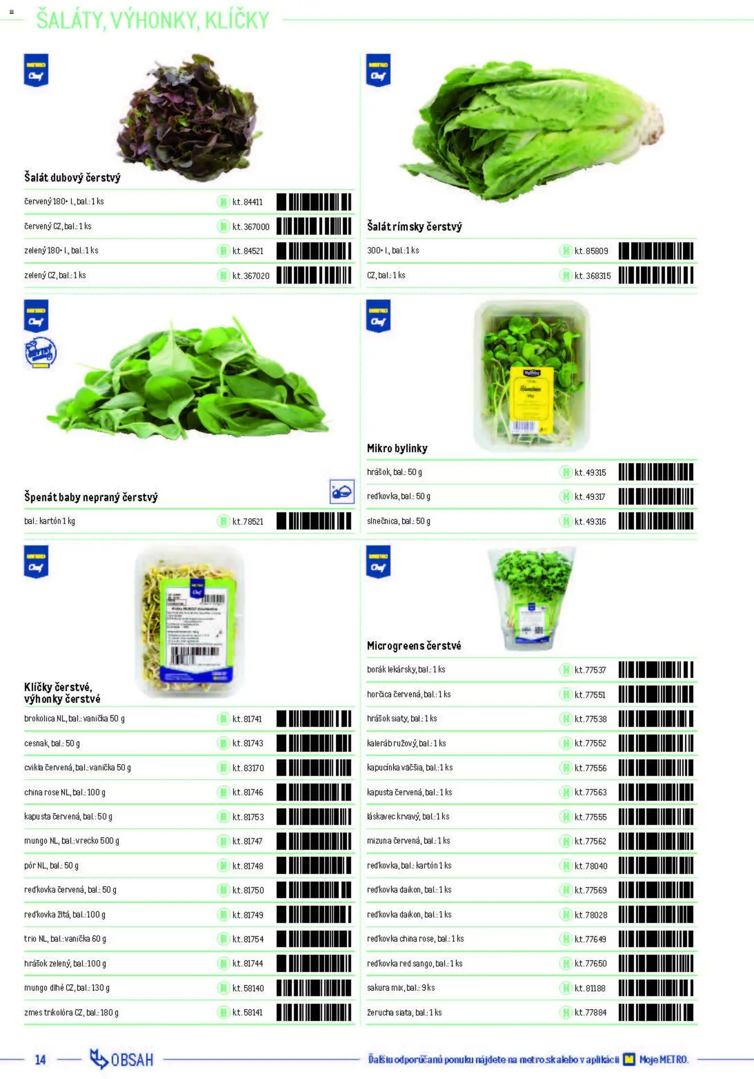 Nové Metro akcie – leták je platný od 05.12.2025 | Strana: 14 | Produkty: Kapusta, Brokolica, Cvikla, Šalát
