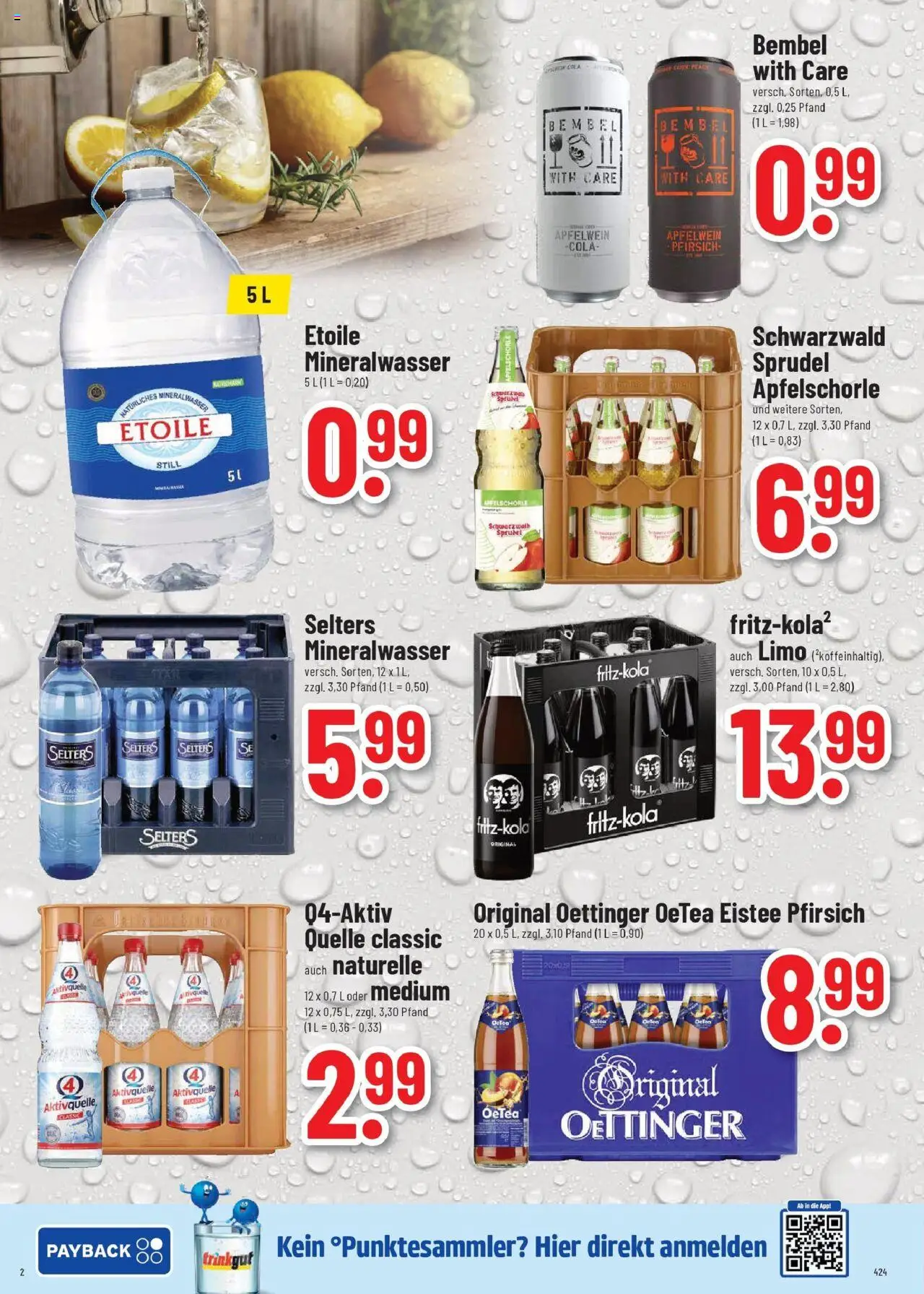 Trinkgut prospekt Hemsbach	 - gültig ab dem 06.07.2025 | Seite: 2 | Produkte: Cola, Oettinger, Mineralwasser, Pfirsich