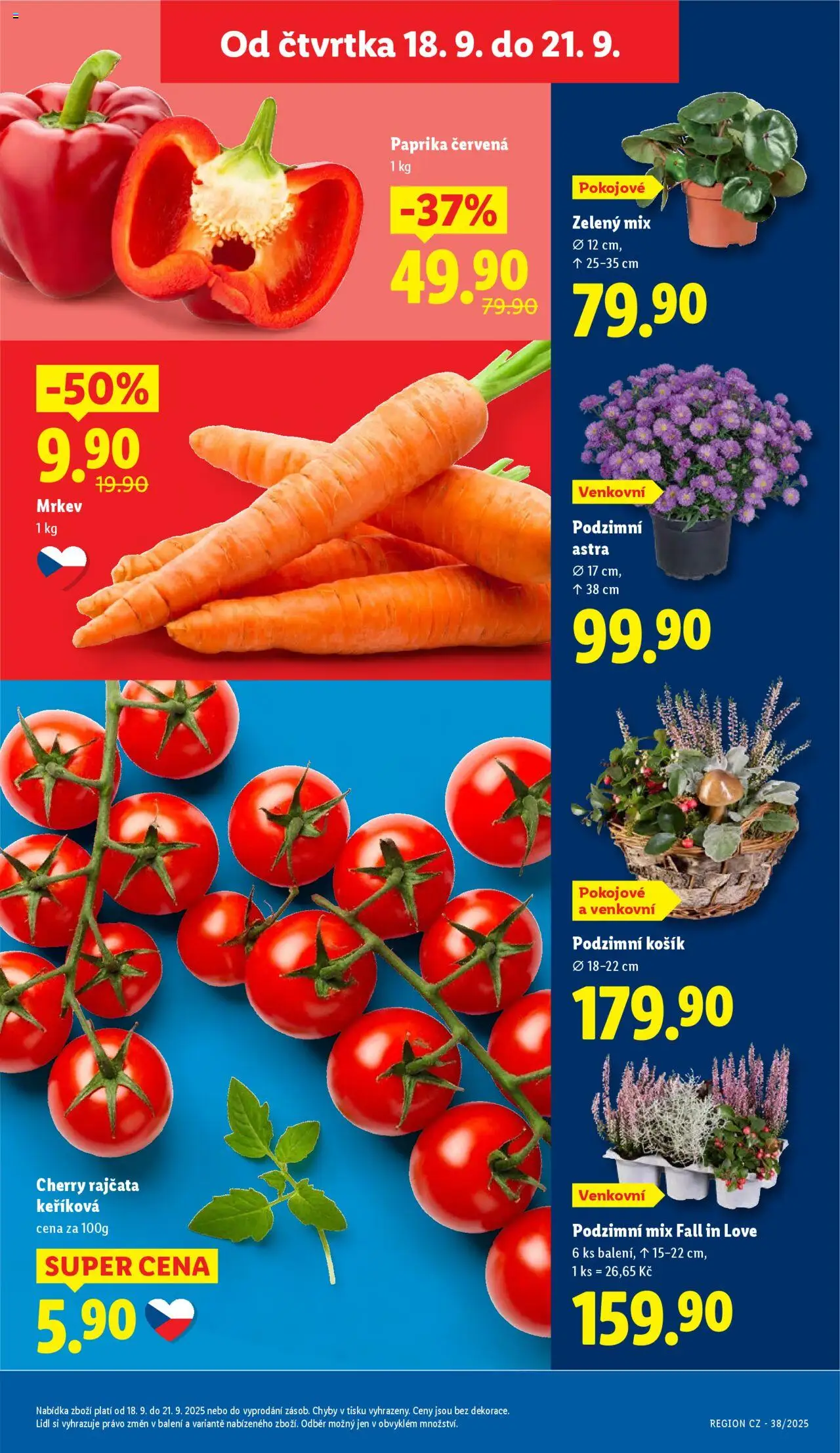 Lidl leták od 18.09.2025 | Strana: 11 | Produkty: Cherry rajčata, Mrkev, Paprika, Paprika červená