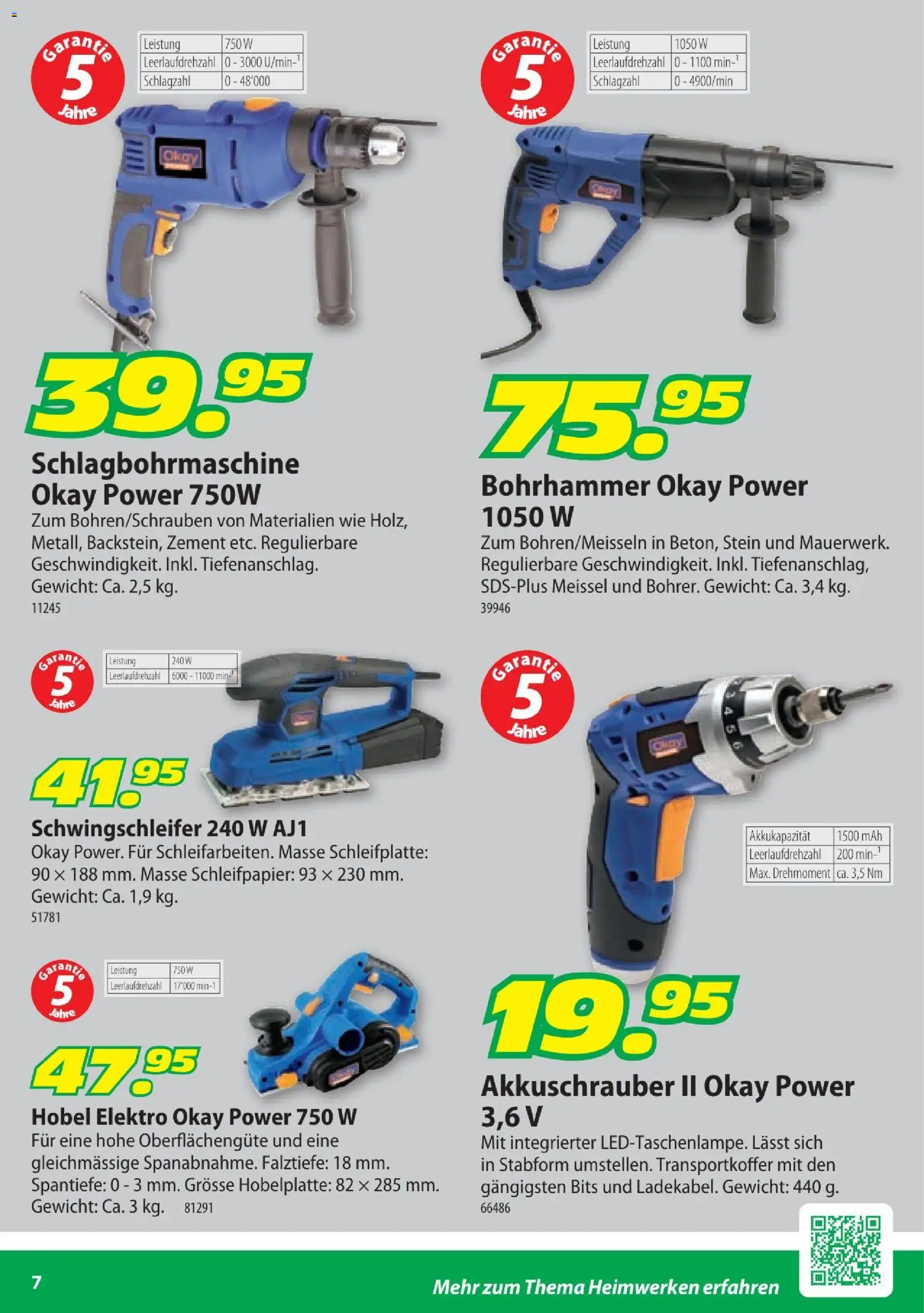 Landi Aktionen Heimwerker – gültig ab 30.01.2026 | Seite: 7 | Produkte: Hobel, Gewicht