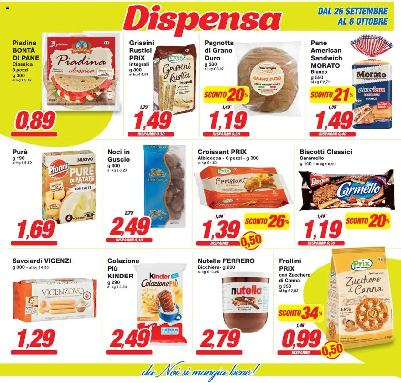 Volantino Prix del 26.09.2025 | Pagina: 11 | Prodotti: Pane, Zucchero, Piadina, Rustici