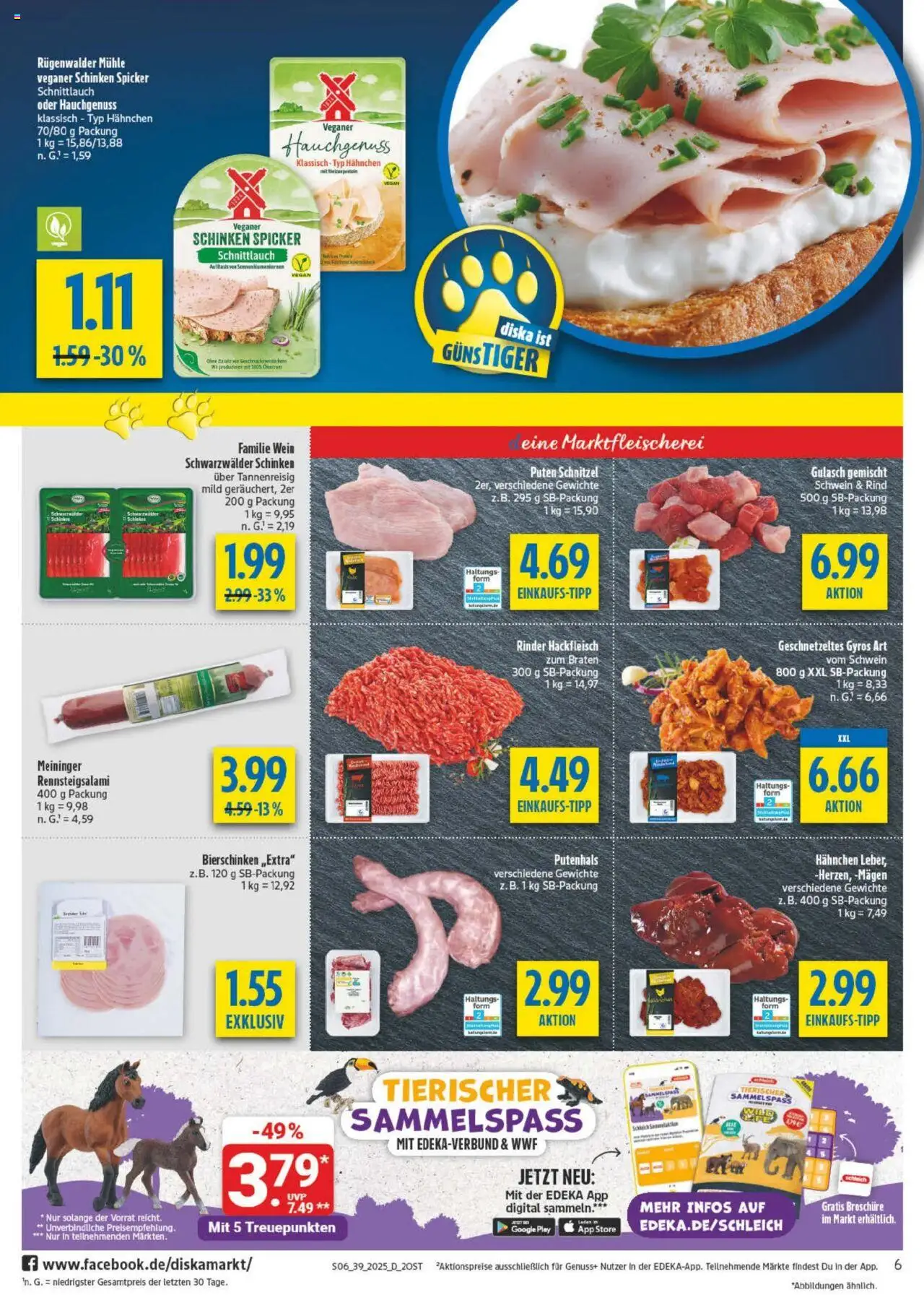 Diska - diska Angebote Sachsen-Thüringen KW39 – gültig ab 22.09.2025 | Seite: 6 | Produkte: Schnitzel, Gyros, Gulasch, Schinken