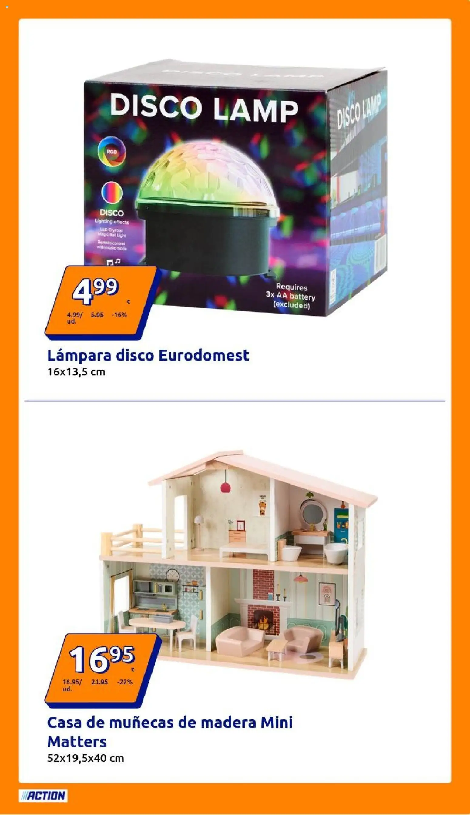 Action - Action ES week 52 2025 │ válido desde el 24.12.2025 | Página: 7 | Productos: Casa de muñecas, Disco, Lámpara