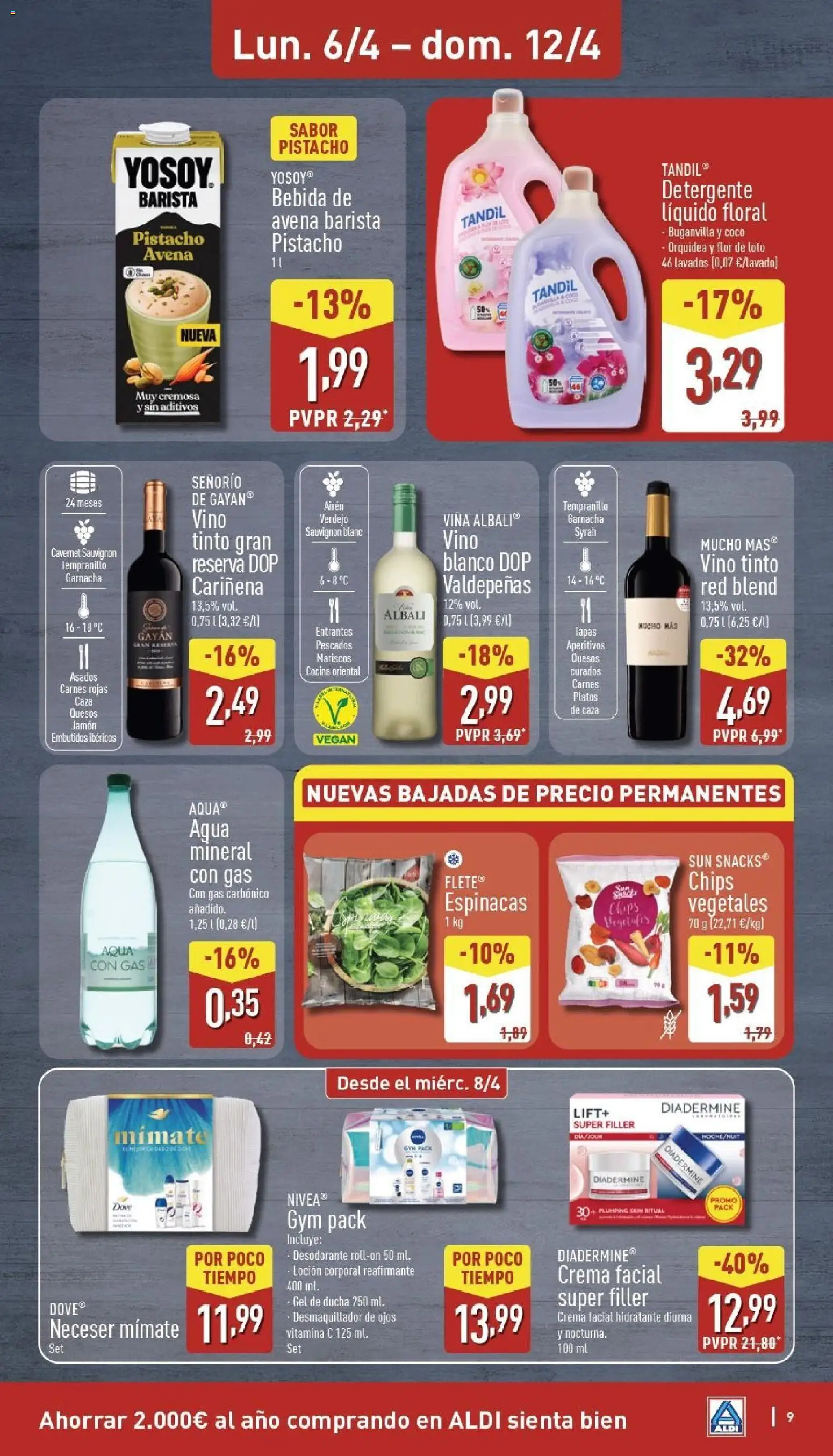 Aldi folleto Península │ válido desde el 06.04.2026 | Página: 9 | Productos: Crema facial, Jamón, Τυρόπιτα, Ducha