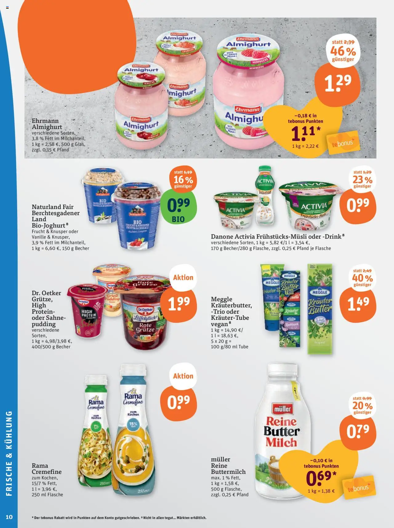 Tegut Prospekt - gültig ab dem 28.07.2025 | Seite: 12 | Produkte: Rama, Ehrmann almighurt, Milch, Himbeere