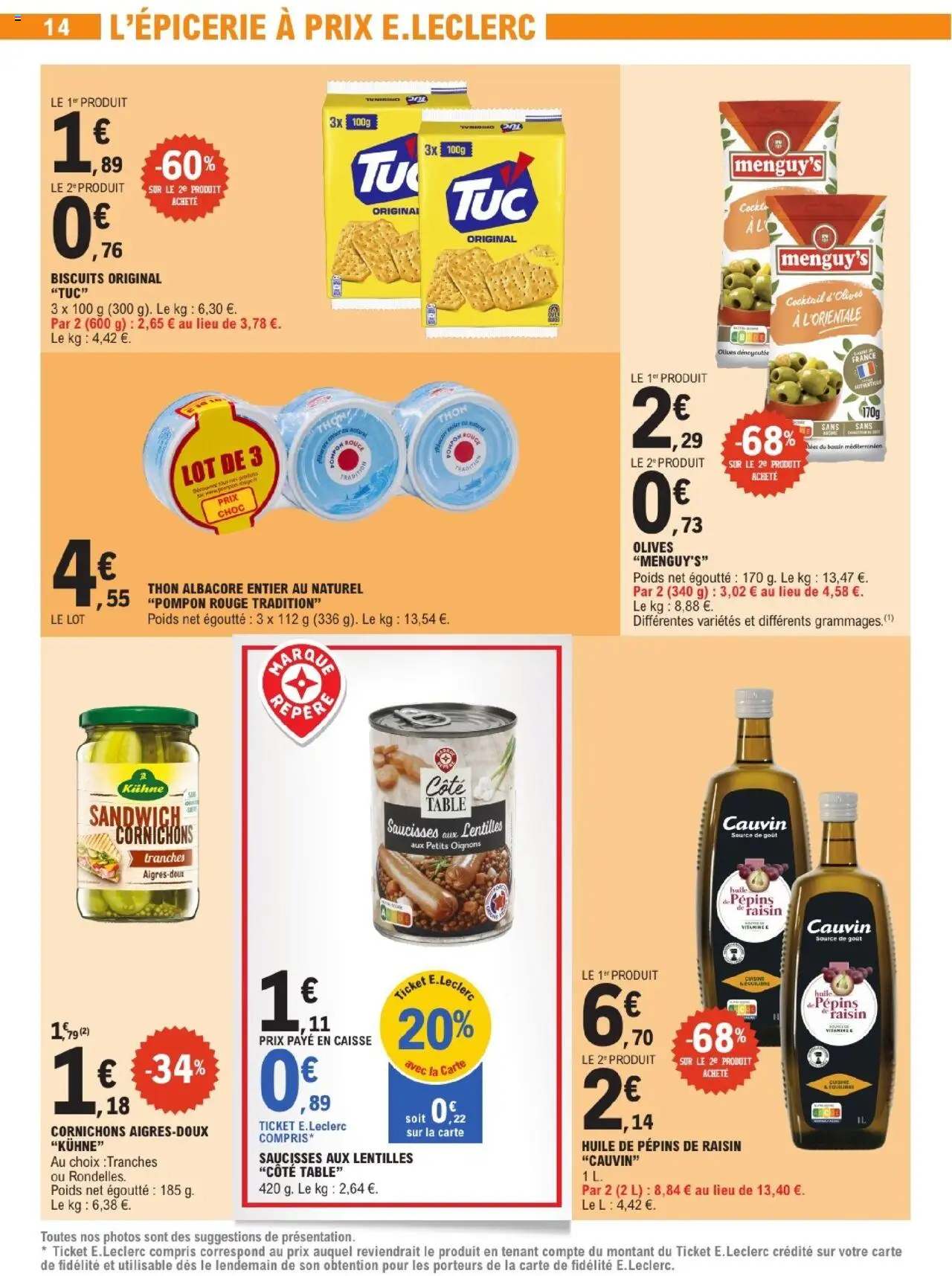  | Page: 14 | Produits: Raisin, Huile, Oignons, Biscuits