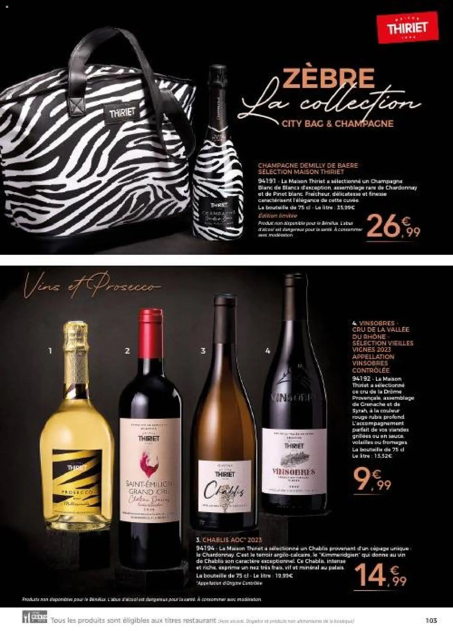 {H1} | Page: 103 | Produits: Champagne, Prosecco, Vin