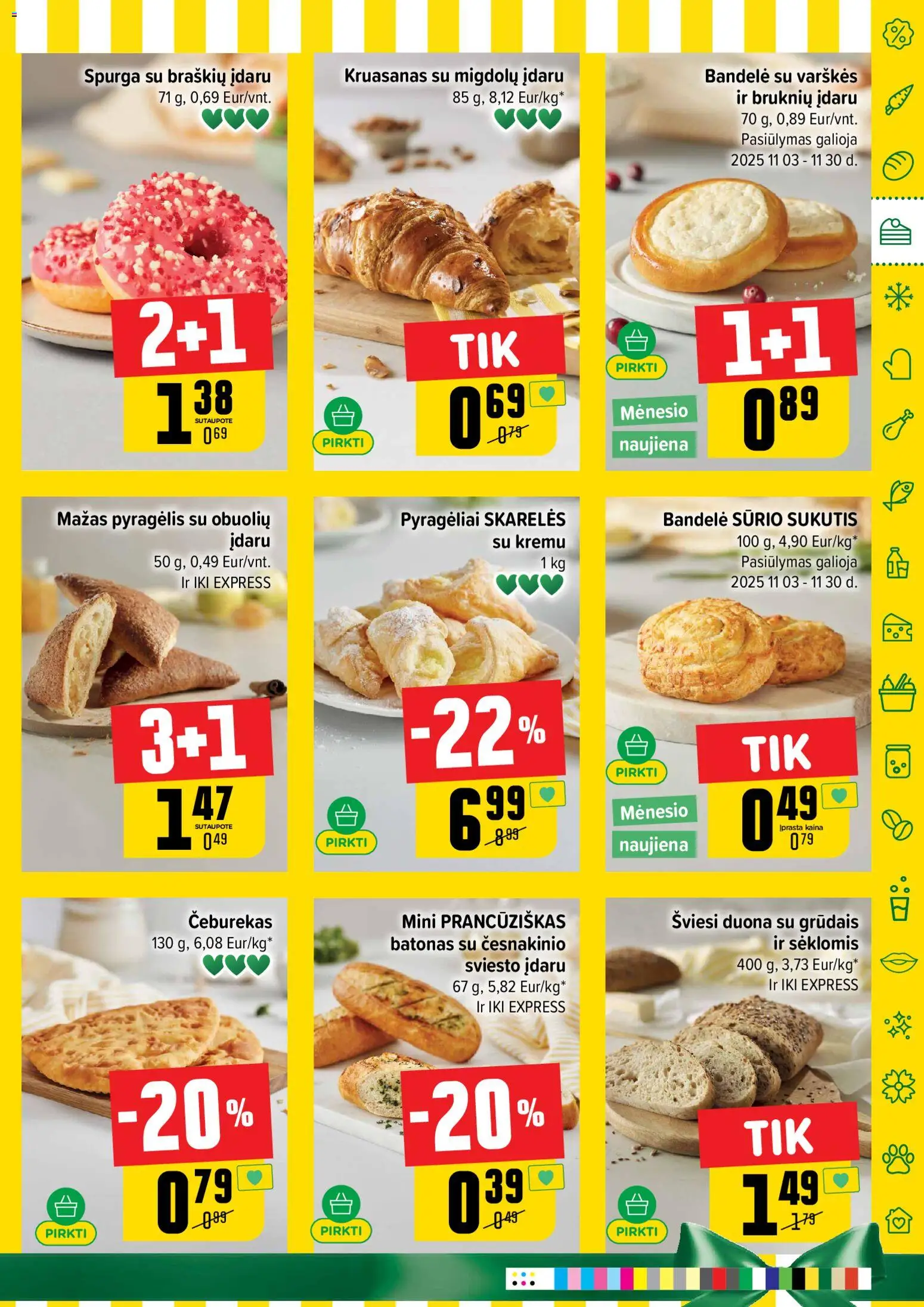 IKI akcijos nuo 10.11.2025 | Puslapis: 21 | Prekių: Batonas, Spurga, Bandelė, Duona