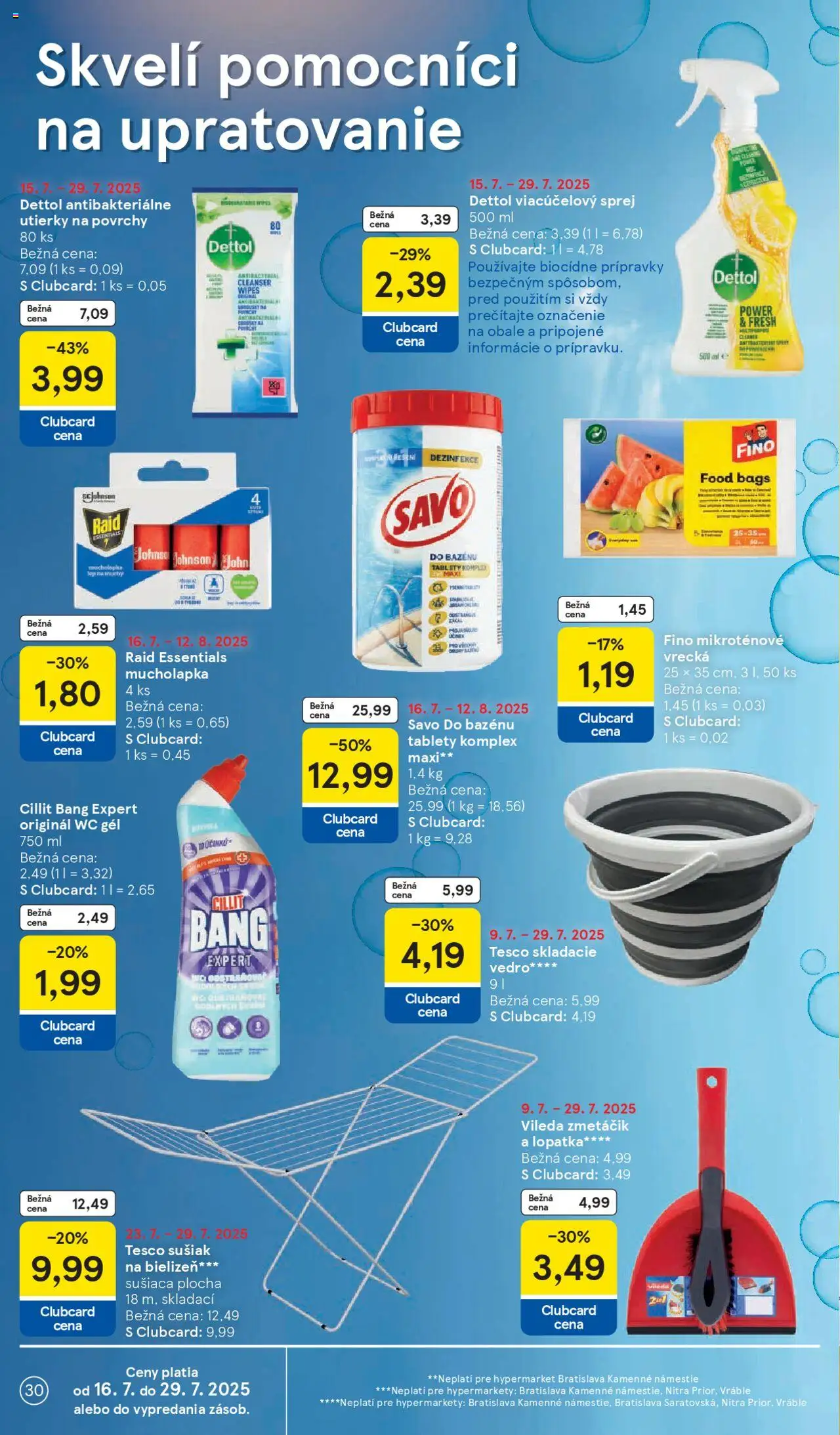 Tesco Hypermarket - leták │ platný od 23.07.2025 | Strana: 30 | Produkty: Wc, Savo, Raid, Dettol