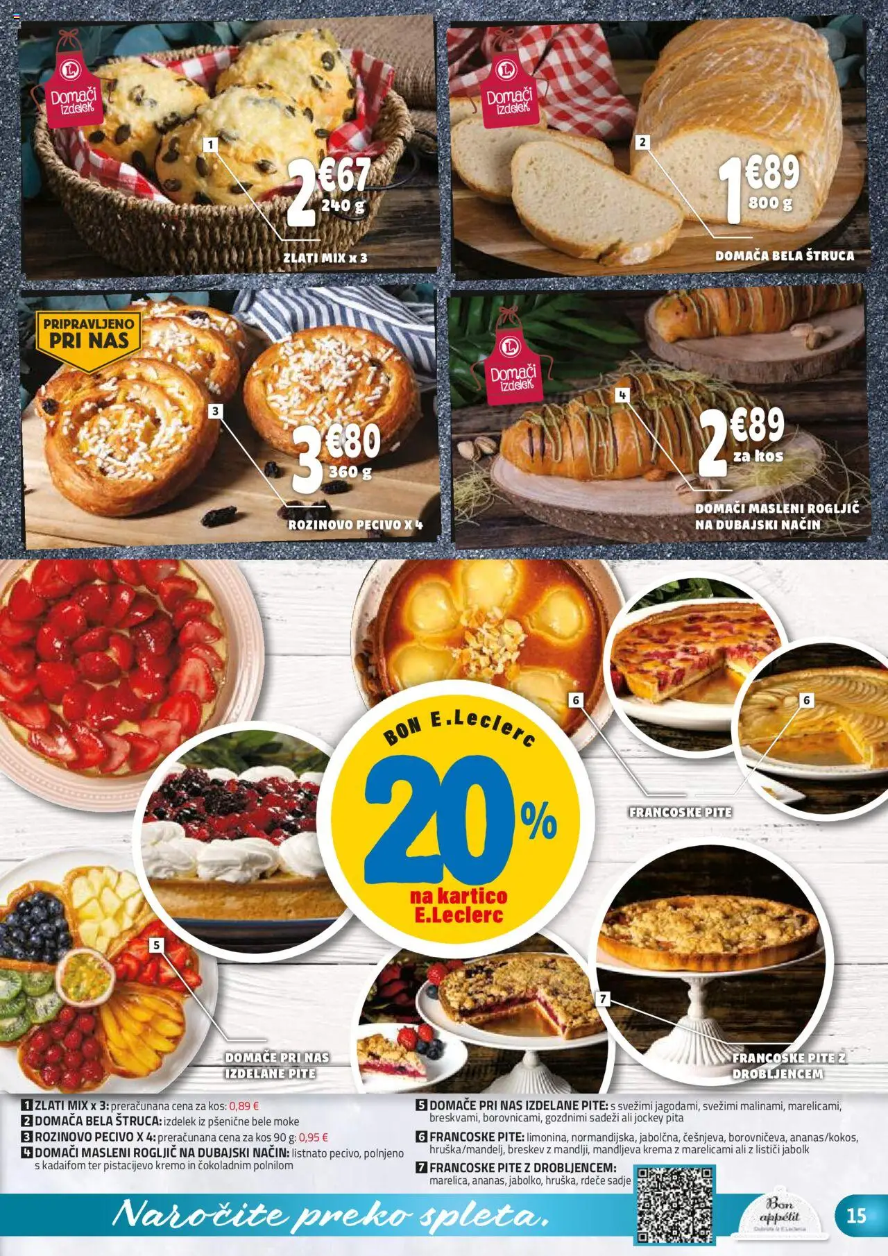 E.leclerc katalog │ velja od 18.06.2025 | Stran: 15 | Izdelki: Pita, Kos, Sadje, Breskev