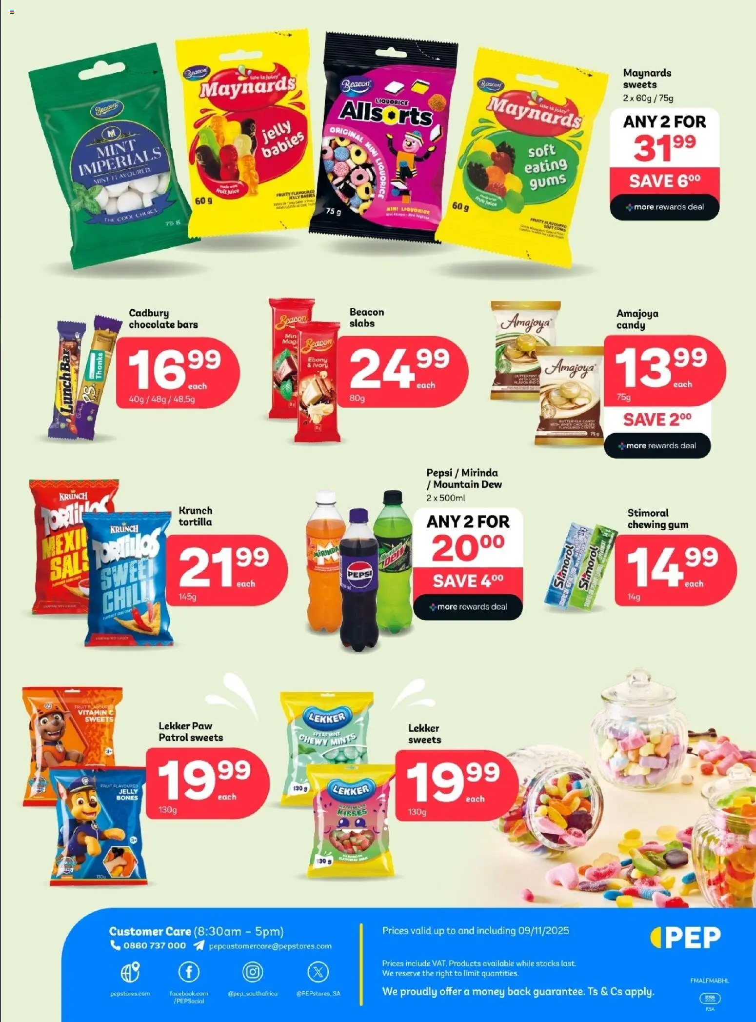 New PEP Stores catalogue – valid from 24.10.2025 | Page: 5 | Products: Sweets, Chocolate, Juice, Chilli