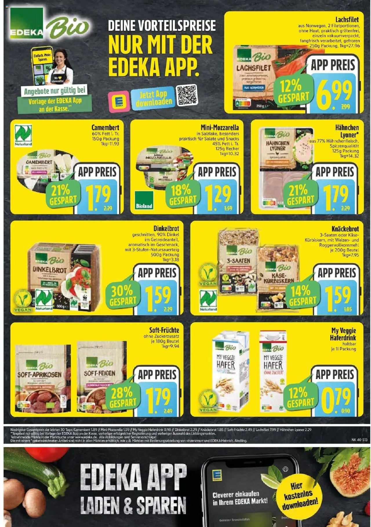 Edeka prospekt Kirchseeon	 – gültig ab 28.09.2025 | Seite: 13 | Produkte: Käse, Mozzarella, Box, Haferdrink