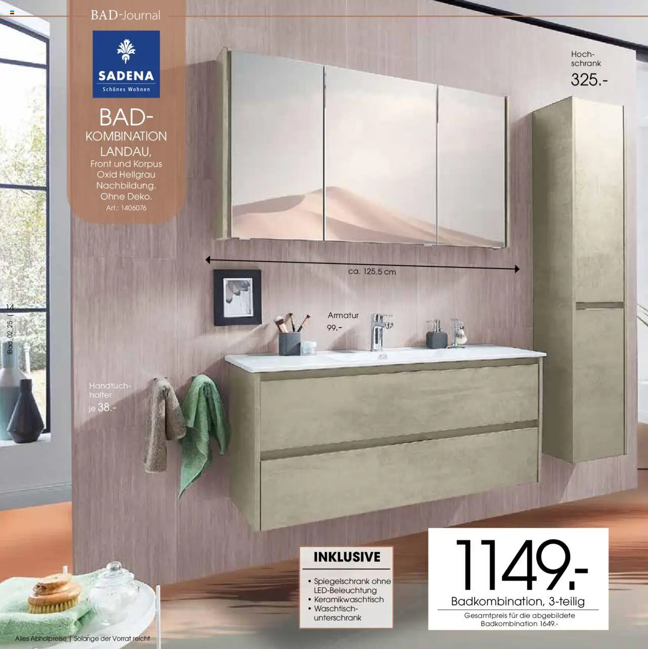 Zurbrüggen - Bad Spezial – gültig ab 11.06.2025 | Seite: 14 | Produkte: Schrank, Bad, Waschtisch, Spiegelschrank