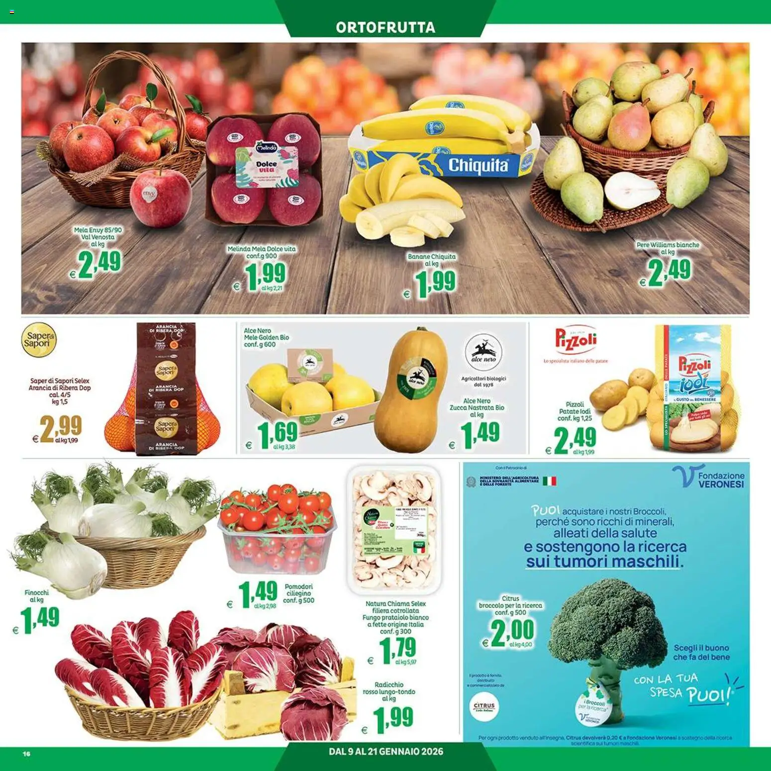Volantino Elite Supermercati del 09.01.2026 | Pagina: 16 | Prodotti: Mele, Pomodori, Zucca, Arancia