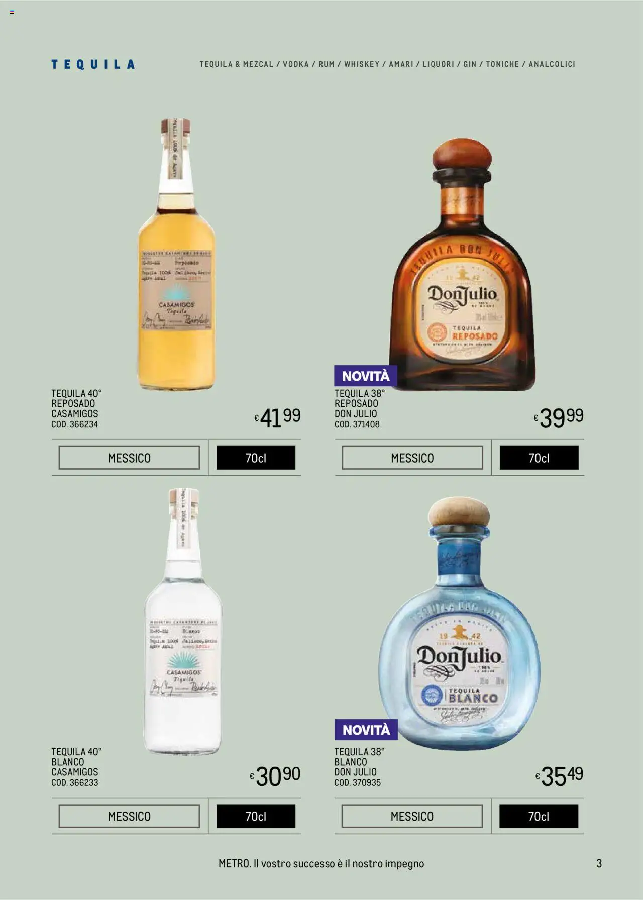 Volantino Metro del 09.05.2025 | Pagina: 3 | Prodotti: Gin, Vodka, Rum, Tequila