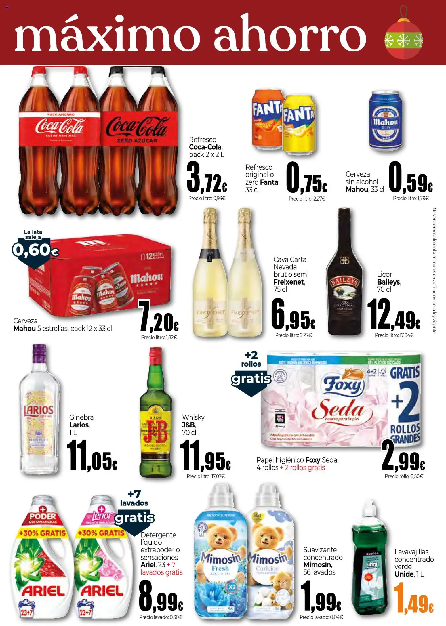 Unide - También en Navidad máximo ahorro Supermercados │ válido desde el 04.12.2025 | Página: 3 | Productos: Quitamanchas, Detergente, Cerveza, Suavizante