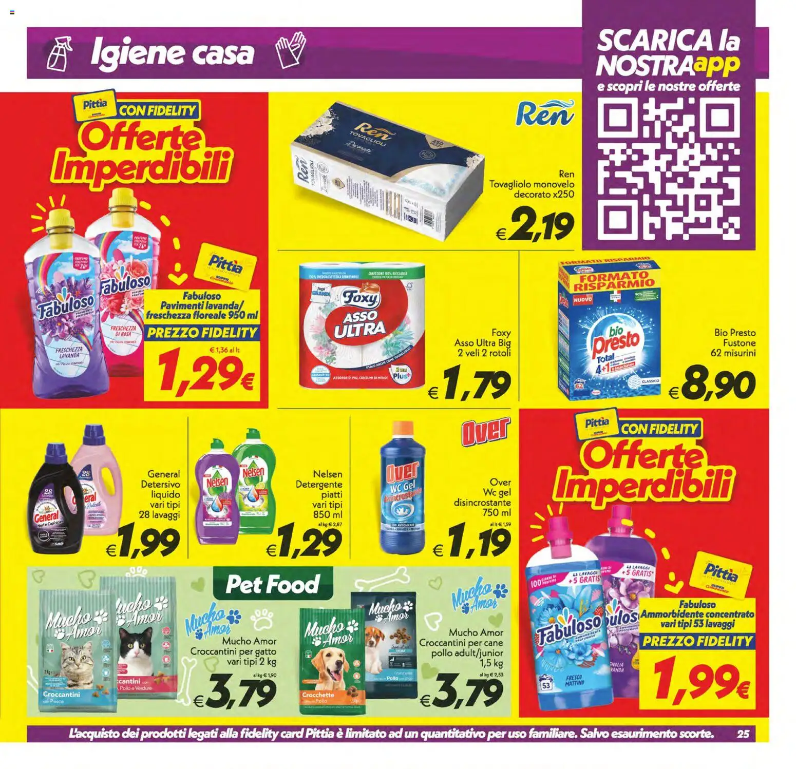 Volantino SuperConveniente del 23.01.2026 | Pagina: 25 | Prodotti: Ammorbidente, Detergente, Pesce, Verdure