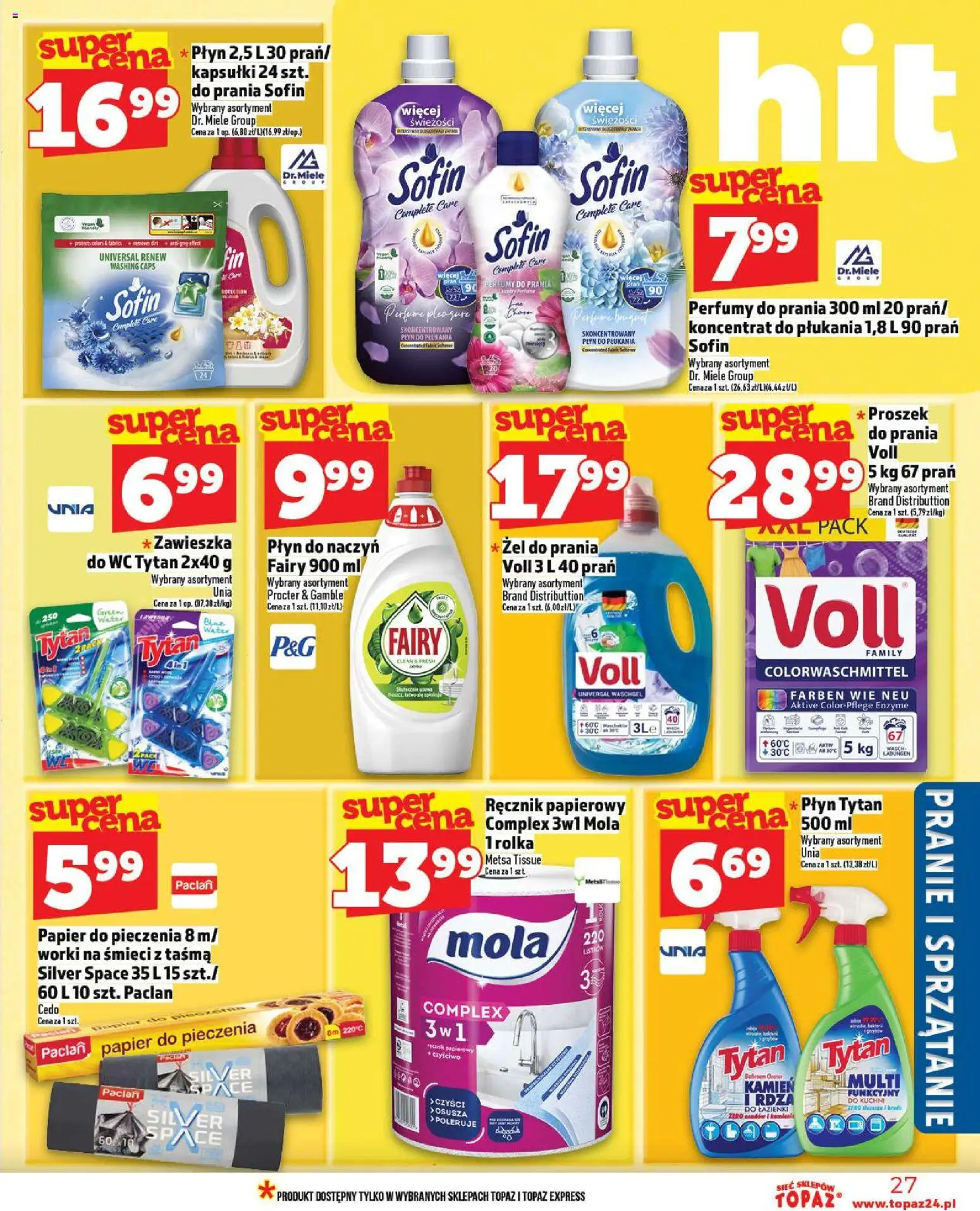 Topaz Gazetka - Ceny małe na stałe od 30.10.2025 | Strona: 27 | Produkty: Papier do pieczenia, Perfumy, Fairy, Ręcznik papierowy