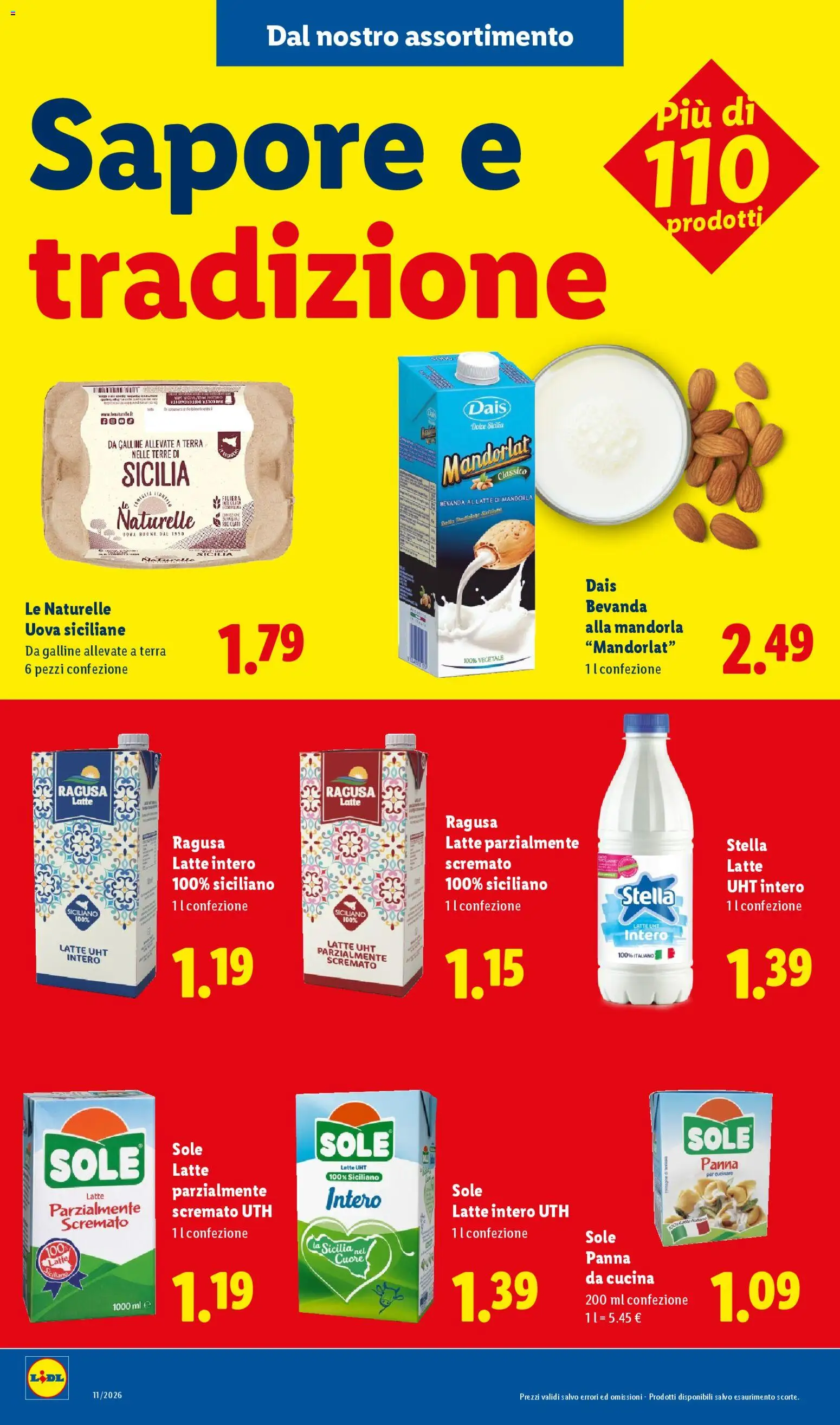 Volantino Lidl del 09.03.2026 | Pagina: 8 | Prodotti: Panna, Latte, Latte parzialmente scremato, Terra