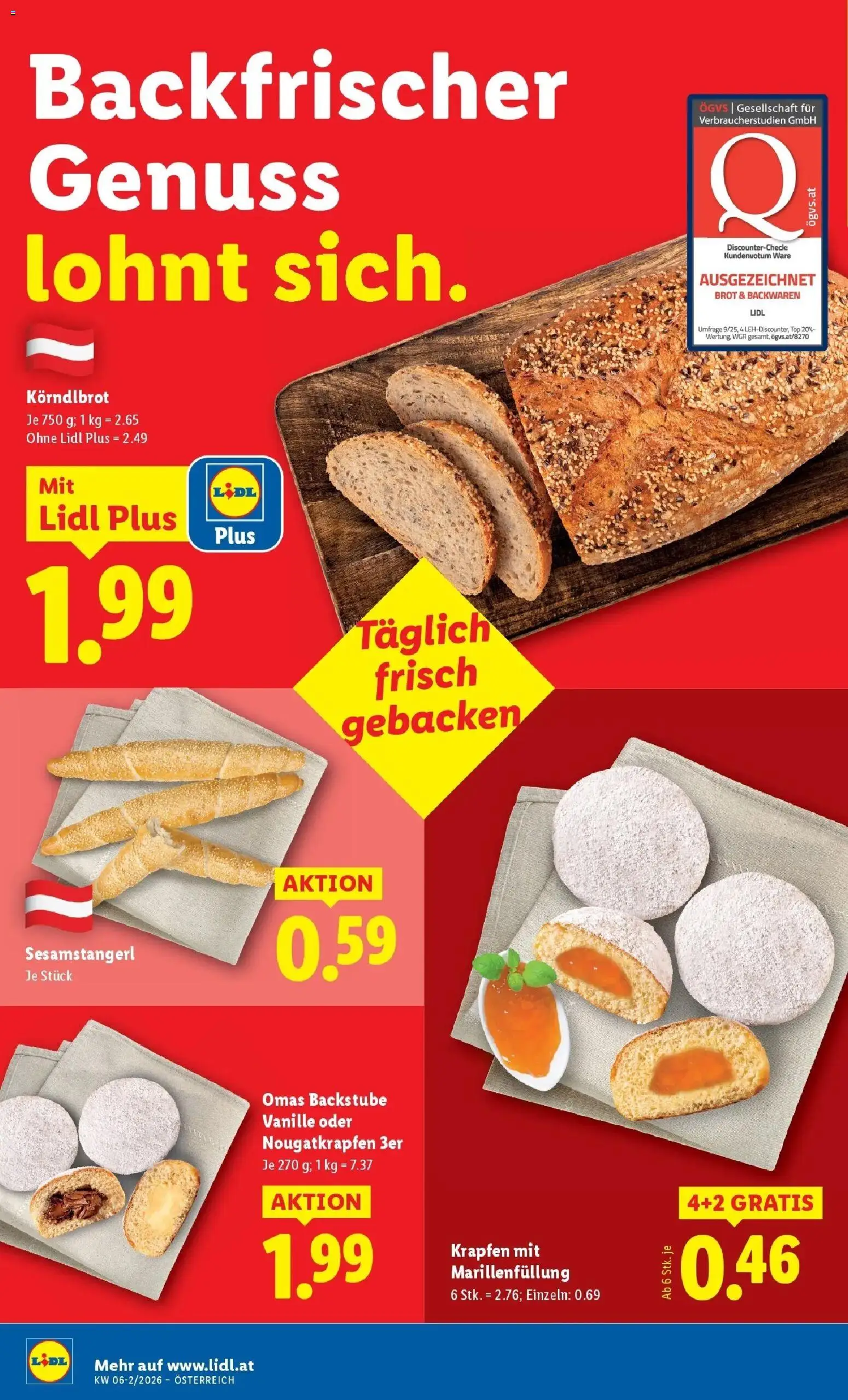 Lidl Flugblatt - Jenbach, Eferding, Dornbirn gültig ab 05.02.2026 | Seite: 8 | Produkte: Brot