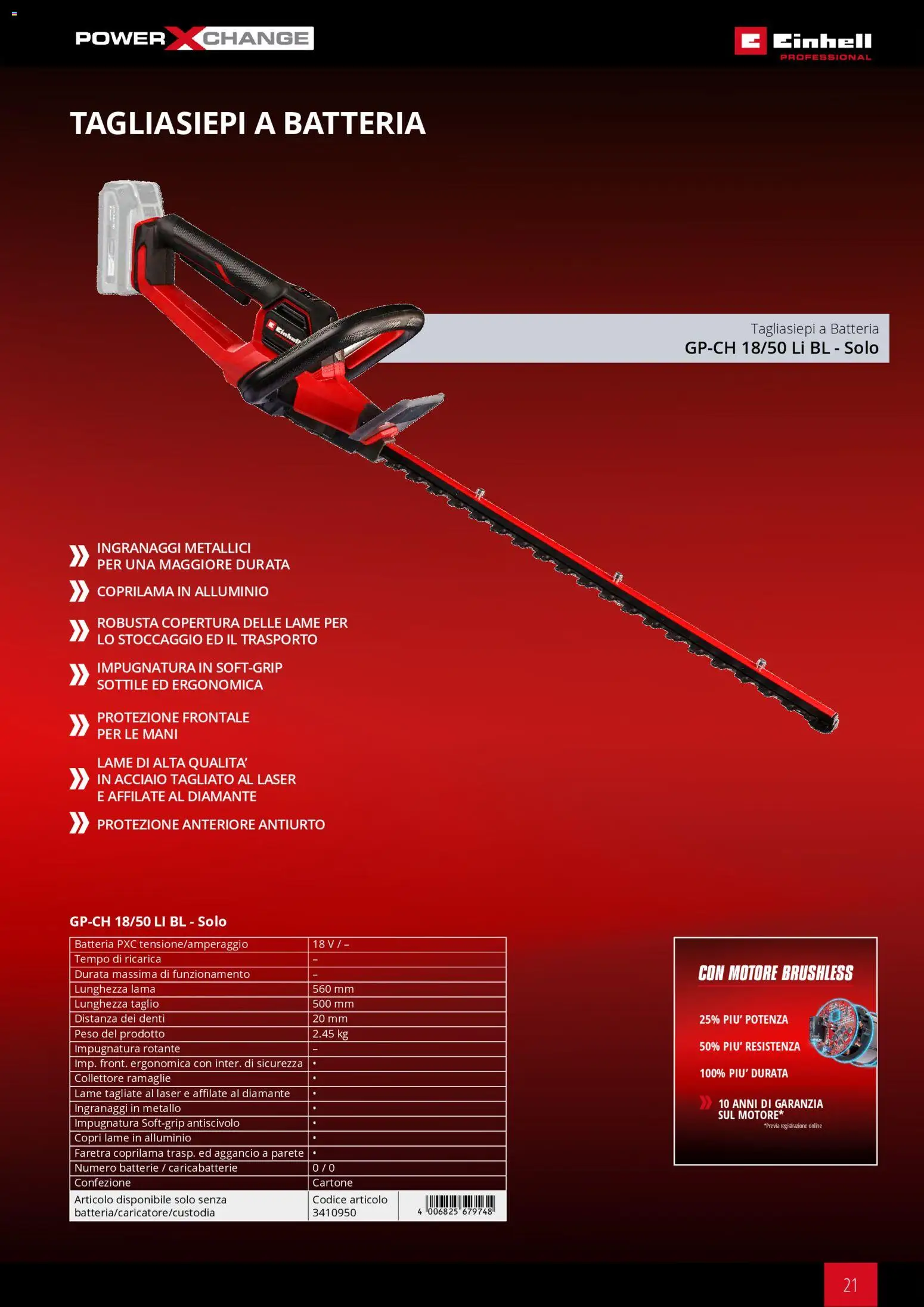 Volantino Einhell del 17.03.2026 | Pagina: 23 | Prodotti: Tagliasiepi, Batteria, Batterie, Caricabatterie
