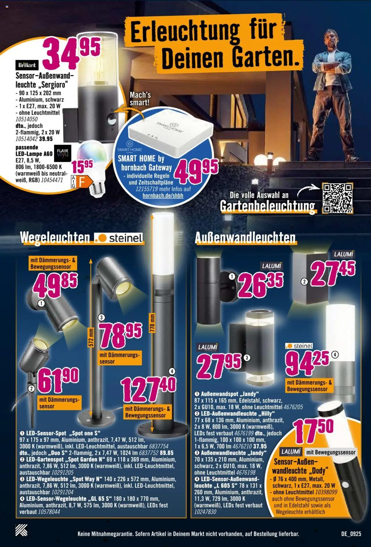 Hornbach Prospekt 	 – gültig ab 08.09.2025 | Seite: 19 | Produkte: Wandleuchte