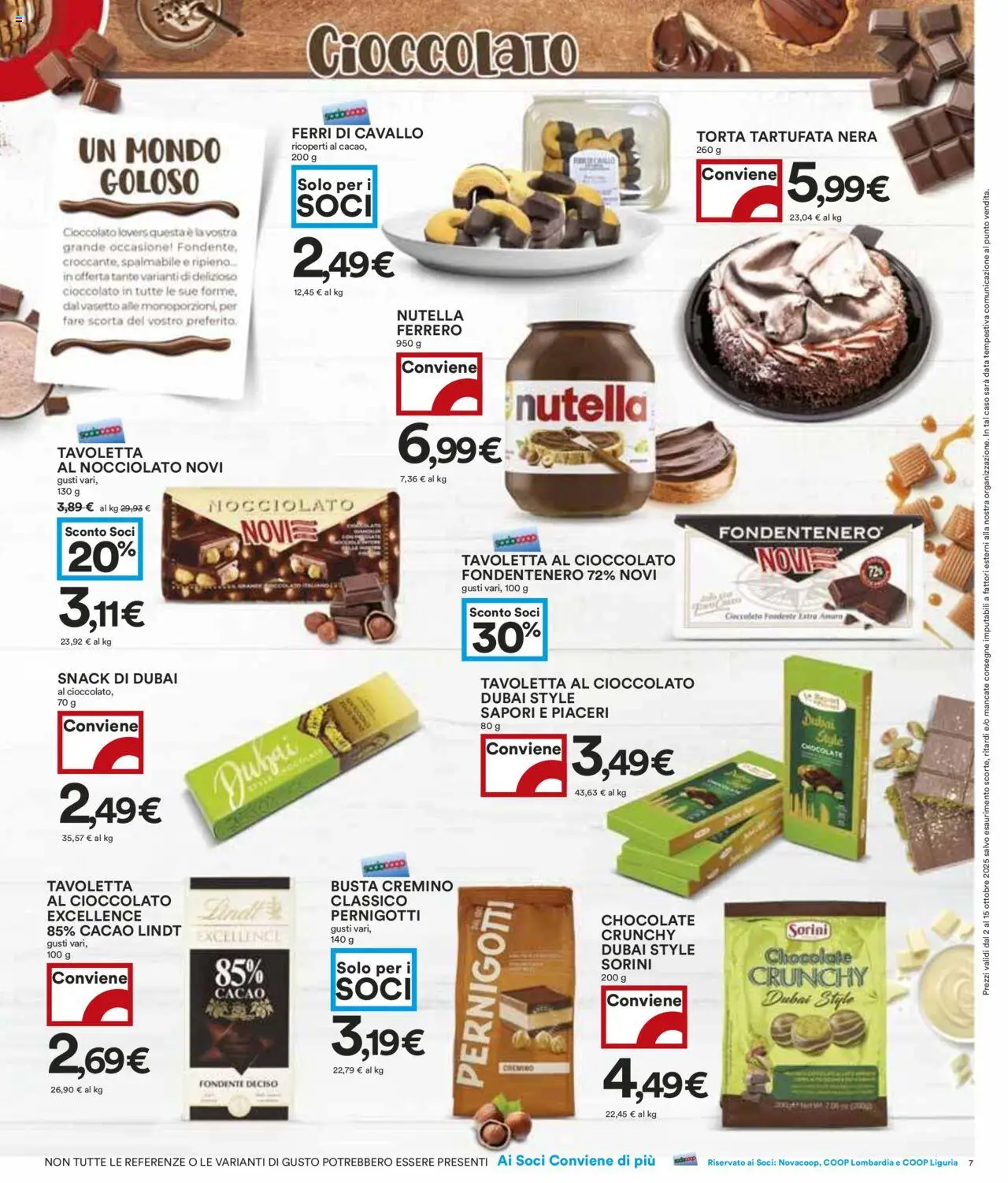 Volantino COOP del 02.10.2025 | Pagina: 7 | Prodotti: Cioccolato, Nutella, Data, Torta
