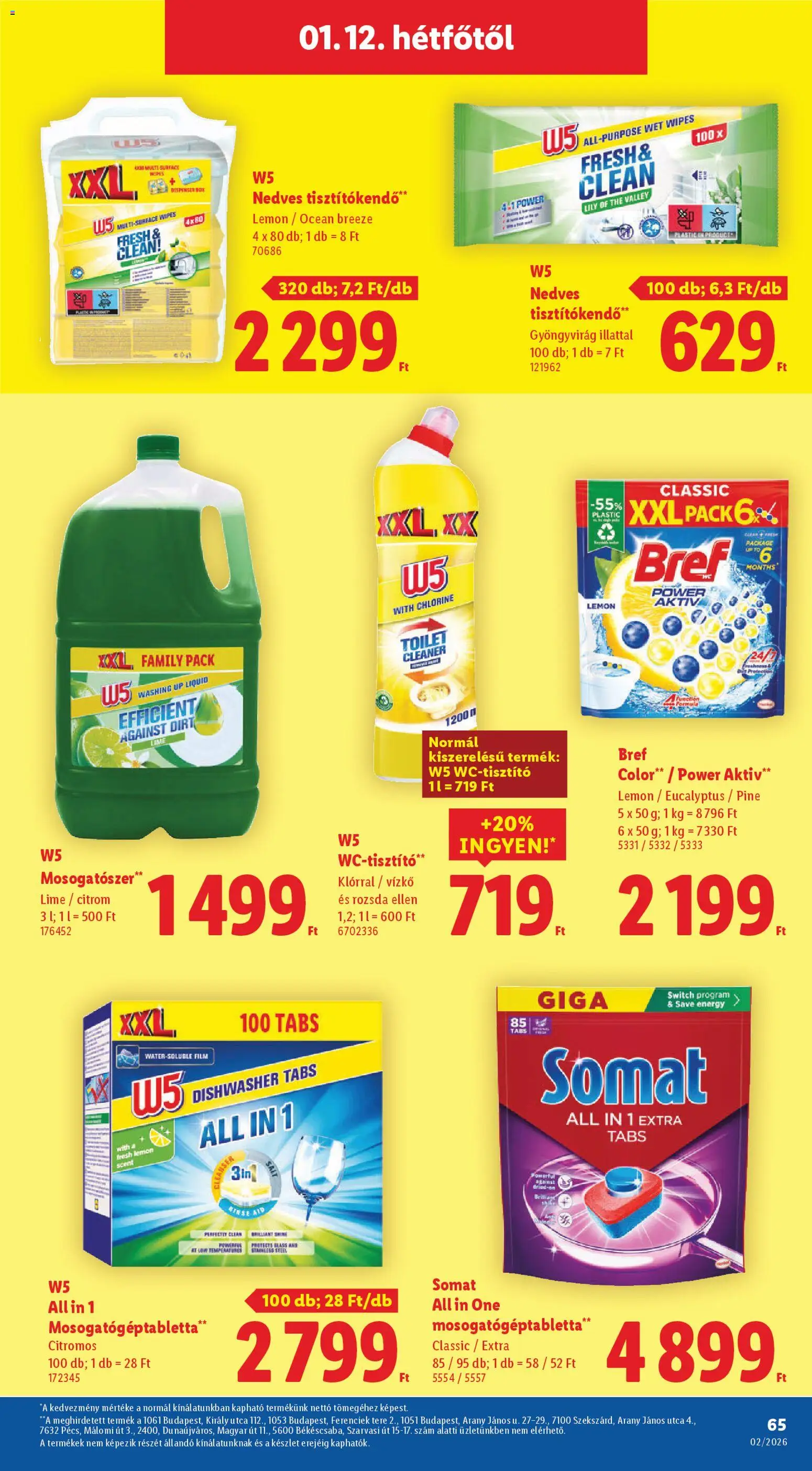 Lidl akciós ujság - amely érvényes a következő dátumtól: 08.01.2026 | Oldal: 65 | Termékek: Lime, Somat, Tisztítókendő, Citrom