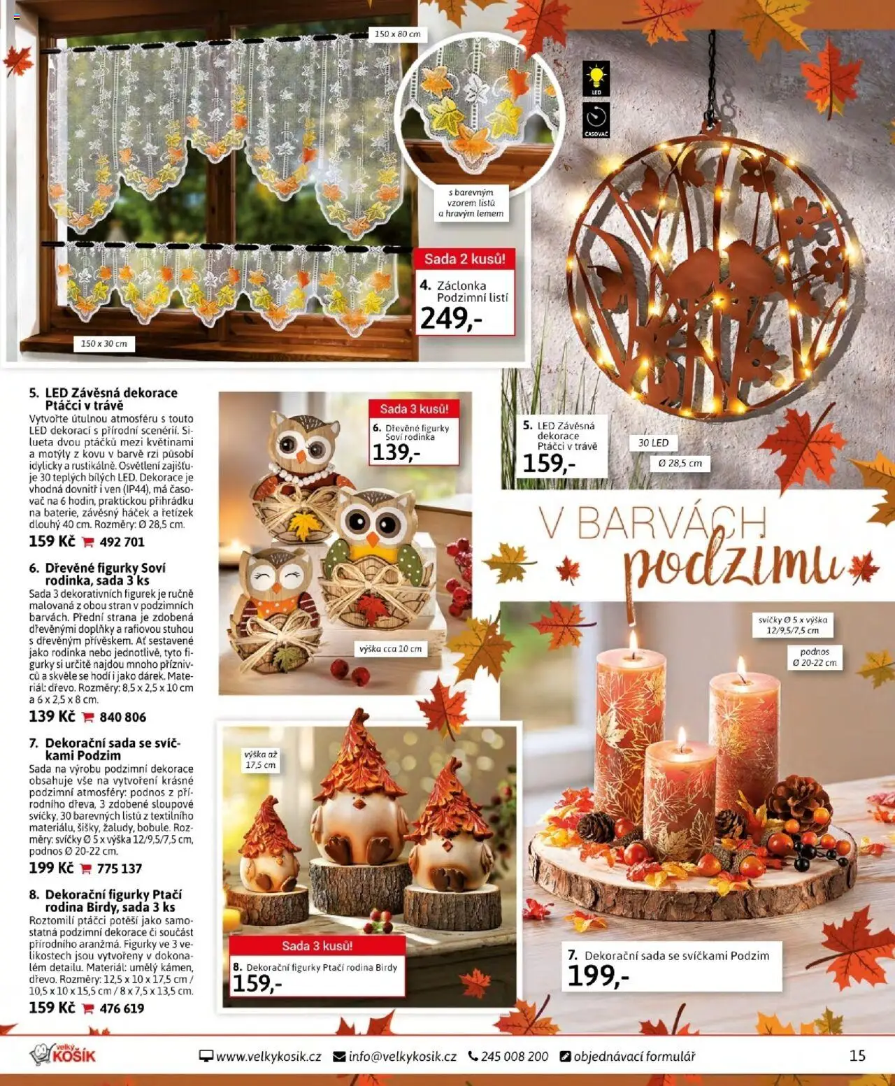Velký Košík katalog říjen od 01.10.2025 | Strana: 15 | Produkty: Podnos, Svíčky, Časovač, LED