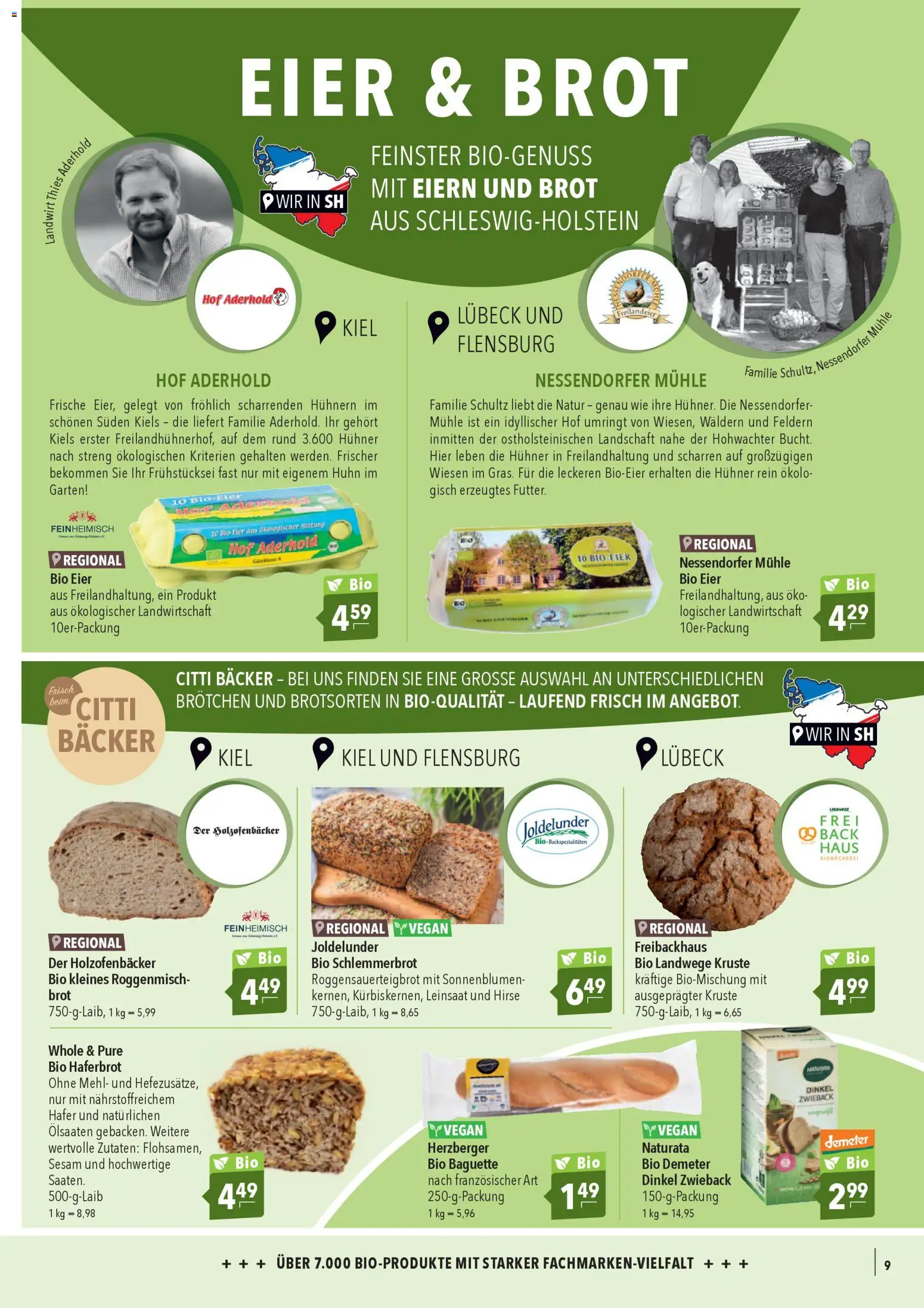 CITTI Markt Bio logisch! – gültig ab 01.04.2026 | Seite: 9 | Produkte: Mühle, Eier, Baguette, Brot