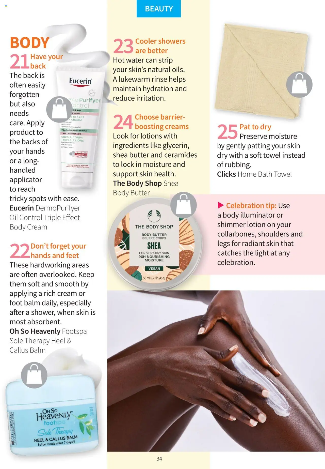 Clicks - Clubcard Magazine │ valid from 01.08.2025 | Page: 34 | Products: Body butter, Lock, Bath, Cooler