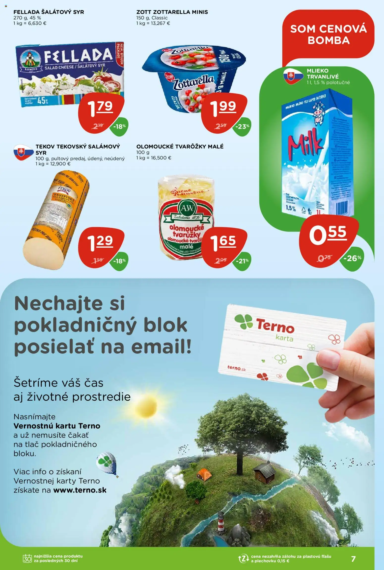 Nové Terno akcie – leták je platný od 26.02.2026 | Strana: 7 | Produkty: Mlieko, Syr