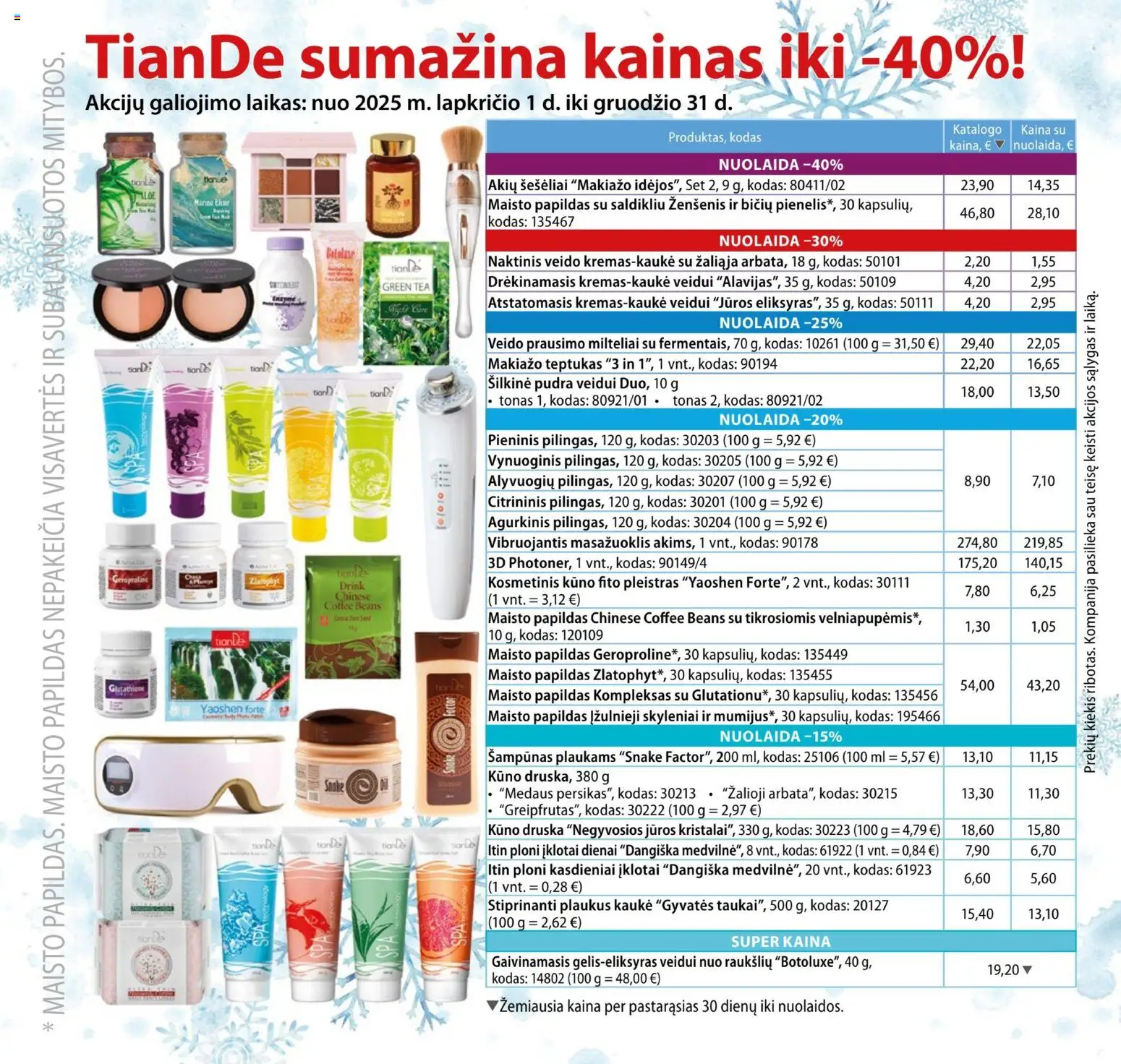 TianDe akcijos nuo 01.11.2025 | Puslapis: 4 | Prekių: Šampūnas, Teptukas, Kaukė, Druska
