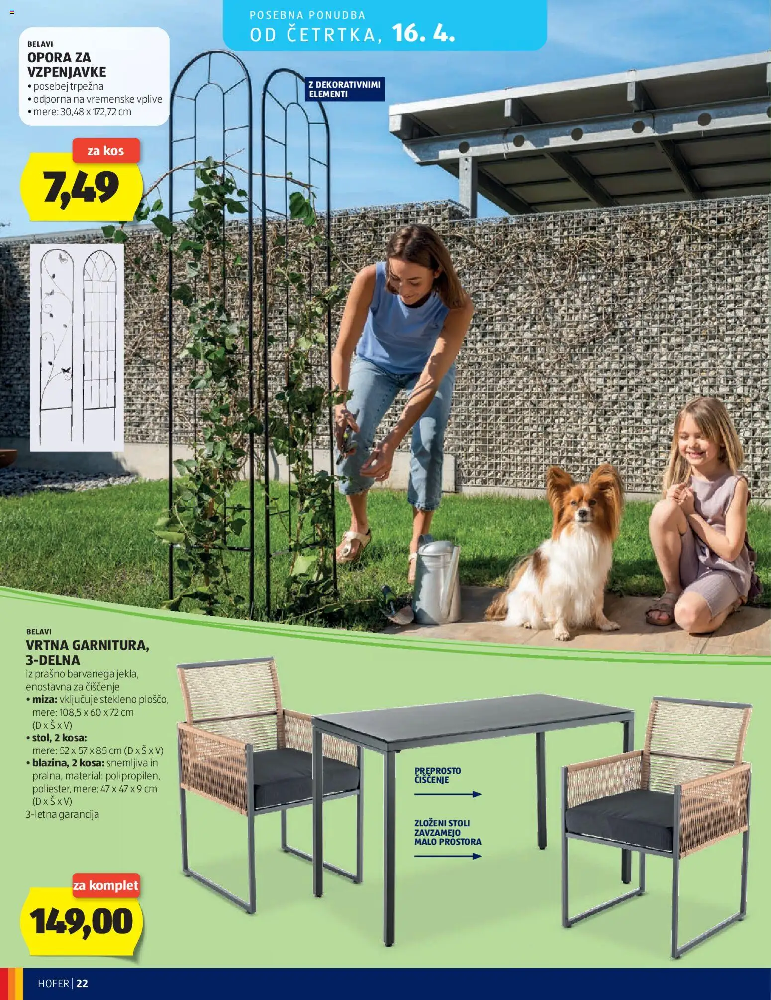 Novi Hofer katalog ponudbe – veljaven od 08.04.2026 | Stran: 22 | Izdelki: Miza, Kos