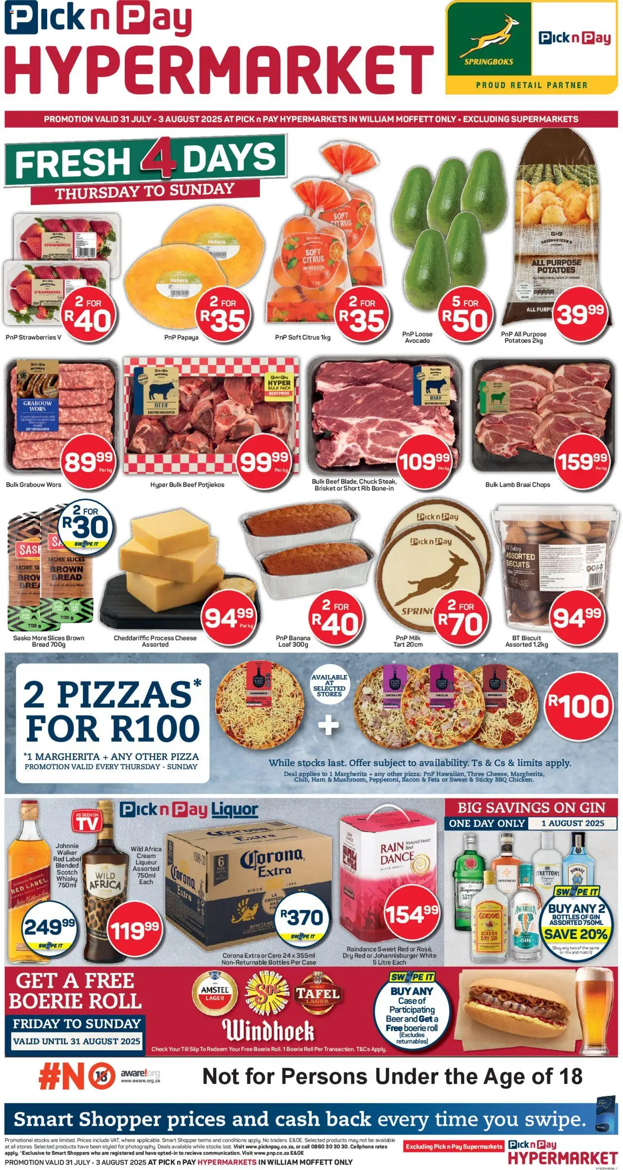 Pick n Pay Eastern Cape - Hyper Fresh Specials │ valid from 31.07.2025 | Page: 1 | Products: Cheese, Biscuits, Cream, Potatoes