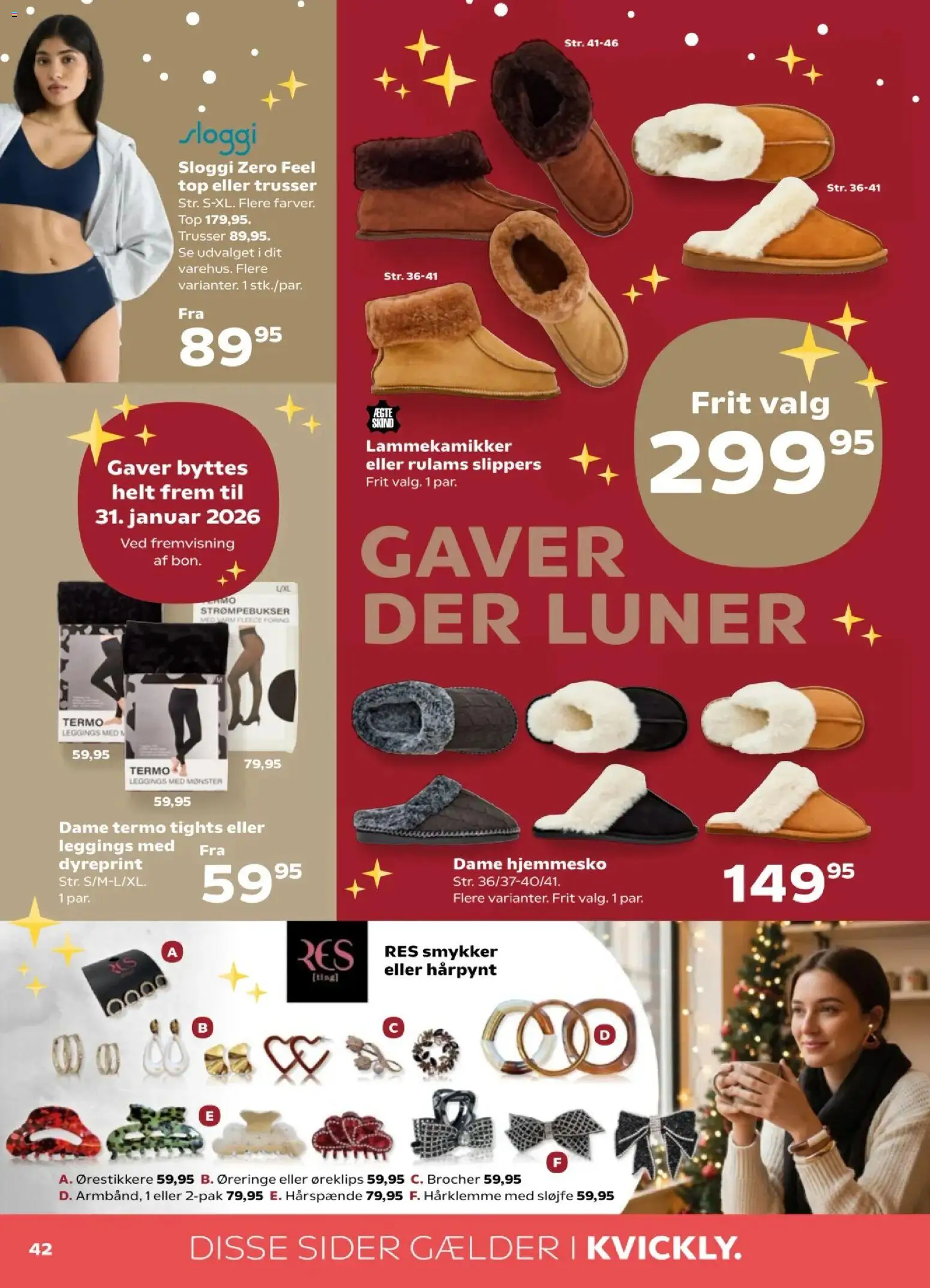 Kvickly tilbudsavis – gyldig fra 28.11.2025 | Side: 46 | Produkter: Trusser, Leggings, Hjemmesko, Strømpebukser