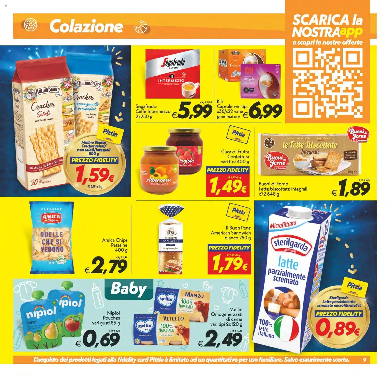 Volantino SuperConveniente del 24.10.2025 | Pagina: 9 | Prodotti: Pane, Latte, Pera, Fette biscottate