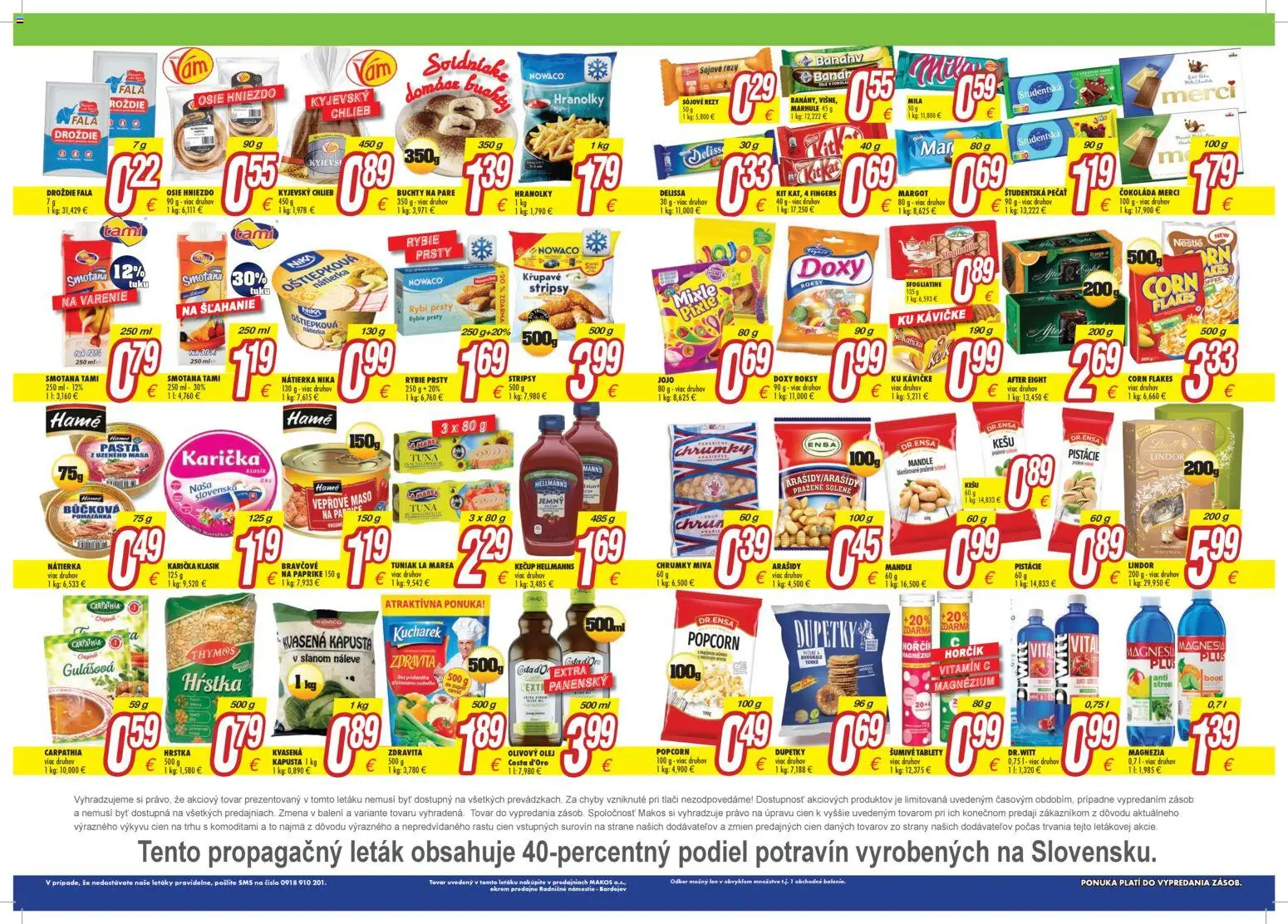 Nové Makos akcie – leták je platný od 12.01.2026 | Strana: 2 | Produkty: Banány, Smotana, Olivový olej, Merci