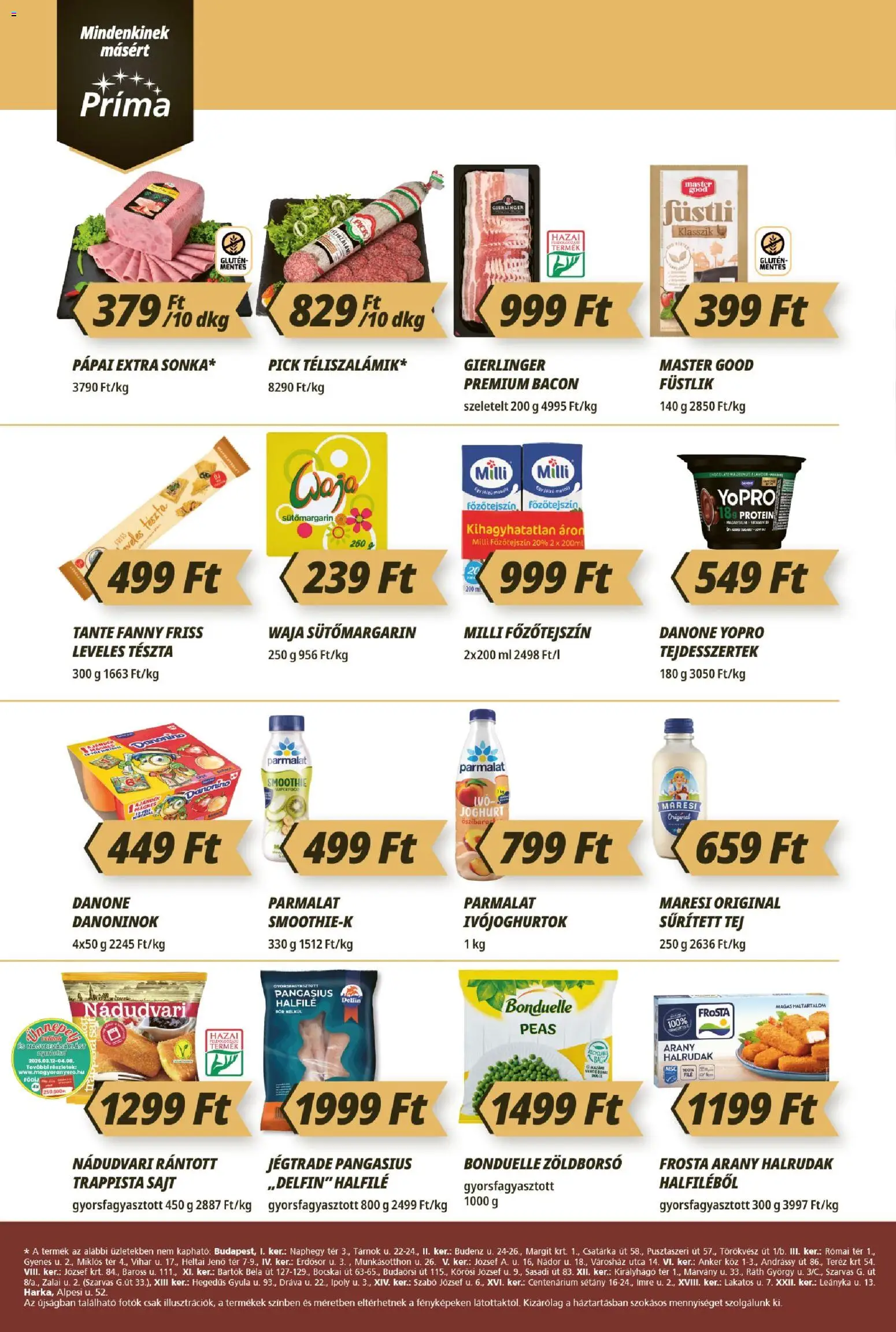 CBA Príma akciós ujság - amely érvényes a következő dátumtól: 26.03.2026 | Oldal: 2 | Termékek: Leveles tészta, Bacon, Smoothie, Trappista sajt