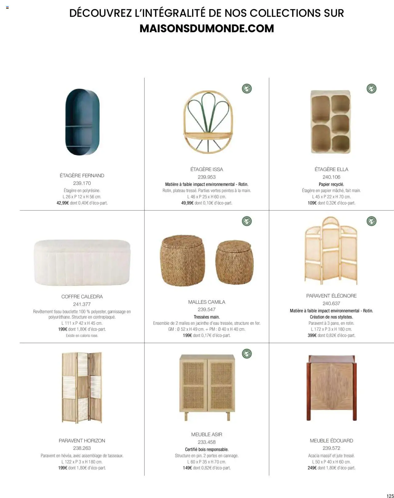  | Page: 127 | Produits: Paravent, Plateau, Étagère, Portes