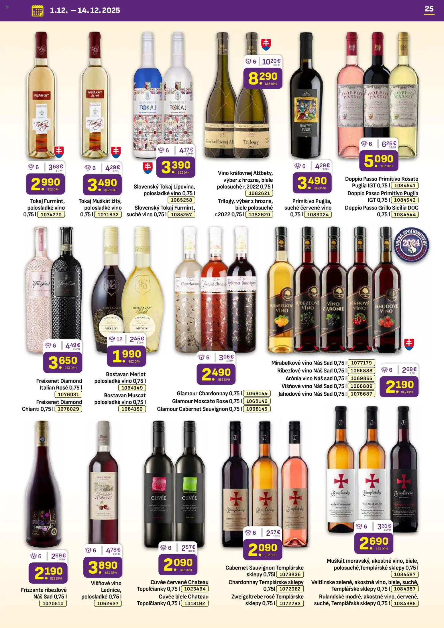 Nové Libex akcie – leták je platný od 01.12.2025 | Strana: 25 | Produkty: Víno, Ríbezľové víno, Červené víno