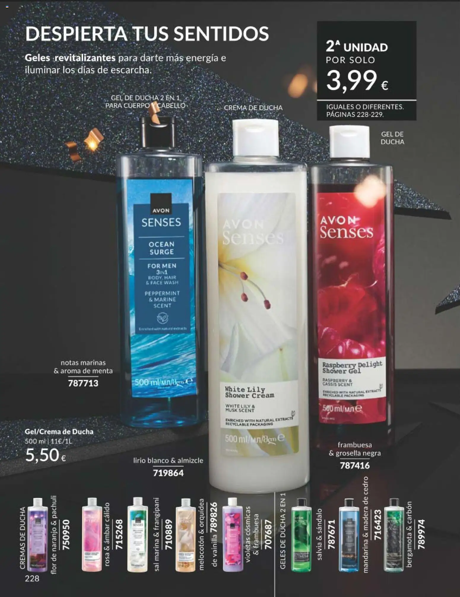 Catálogo AVON campaña 11 Black Friday │ válido desde el 01.11.2025 | Página: 228 | Productos: Gel de ducha, Crema, Body, Ducha