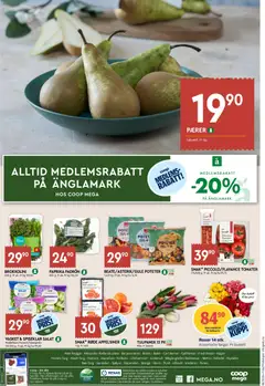 Forhåndsvisning av Coop Mega kundeavis gyldig fra 16.02.2026 | Side: 12 | Produkter: Salat, Pærer, Манна крупа, Fyldt pasta